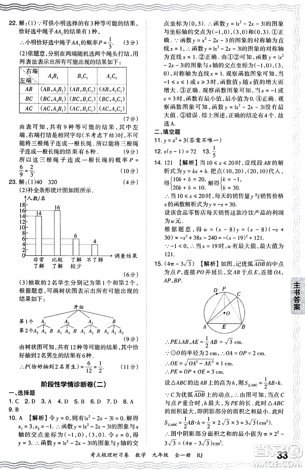 江西人民出版社2025年秋王朝霞考點(diǎn)梳理時(shí)習(xí)卷九年級數(shù)學(xué)全一冊人教版答案