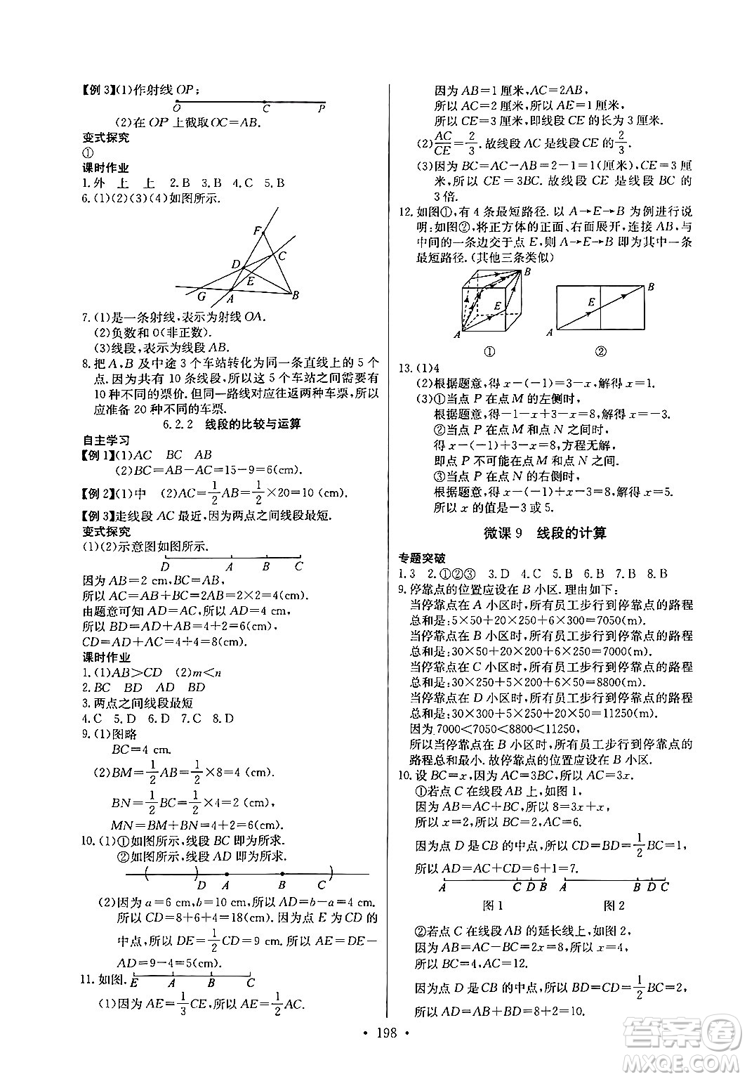 湖北教育出版社2024年秋長江全能學(xué)案同步練習(xí)冊(cè)七年級(jí)數(shù)學(xué)上人教版答案