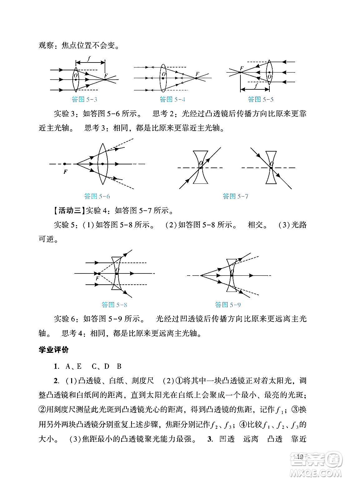 廣州出版社2024年秋陽光學業(yè)評價八年級物理上冊人教版答案