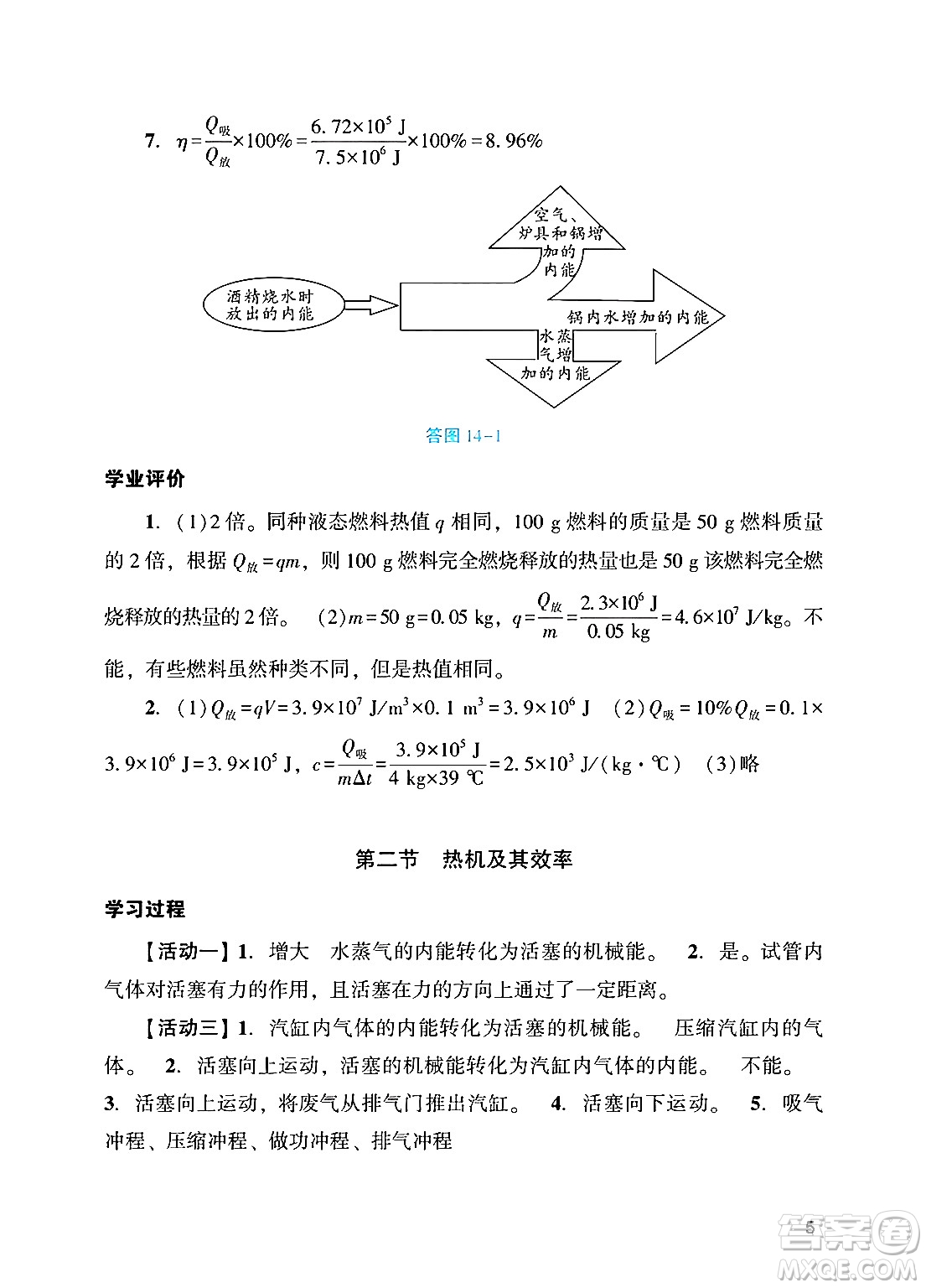 廣州出版社2024年秋陽(yáng)光學(xué)業(yè)評(píng)價(jià)九年級(jí)物理上冊(cè)人教版答案