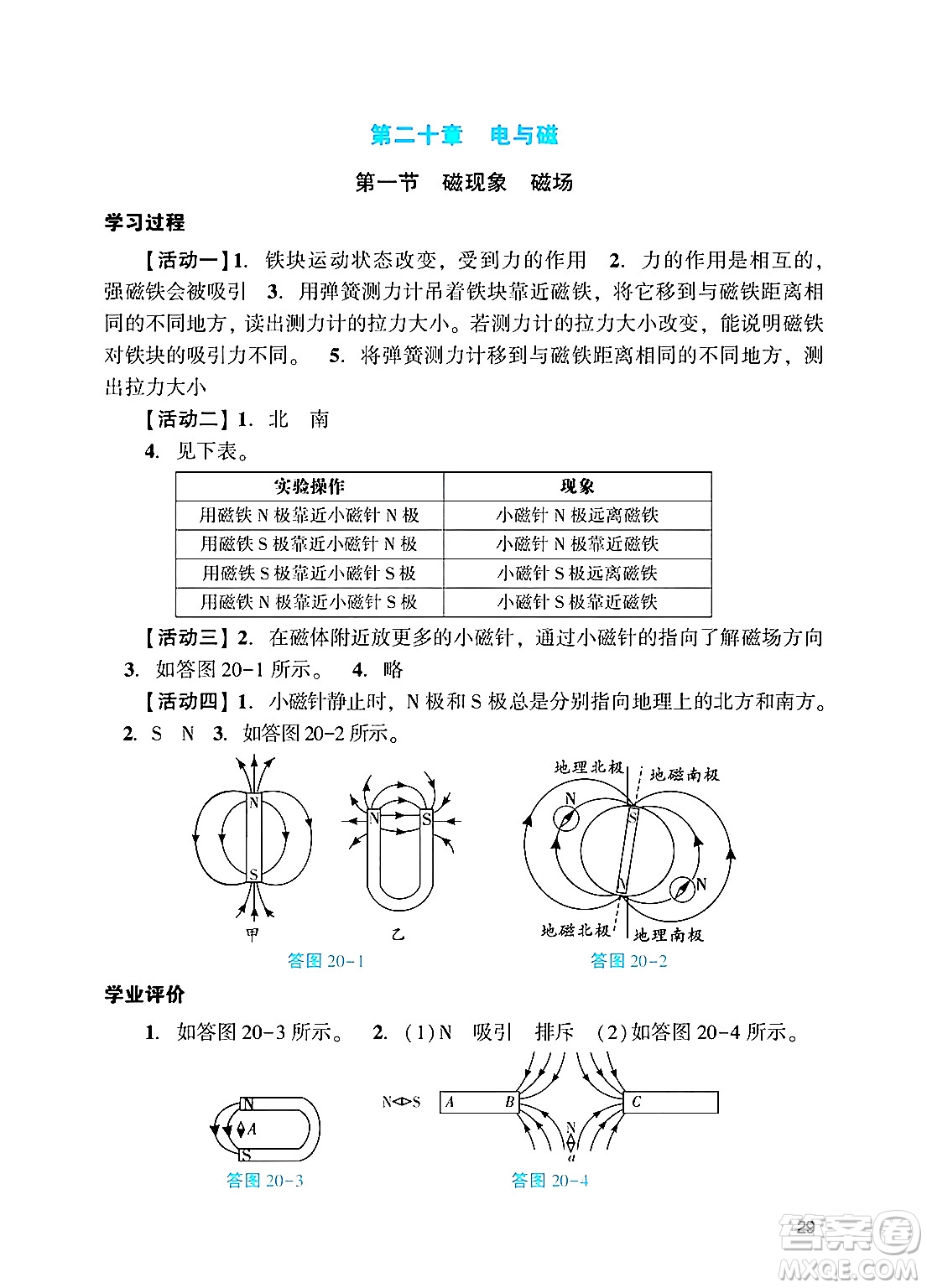 廣州出版社2024年秋陽(yáng)光學(xué)業(yè)評(píng)價(jià)九年級(jí)物理上冊(cè)人教版答案