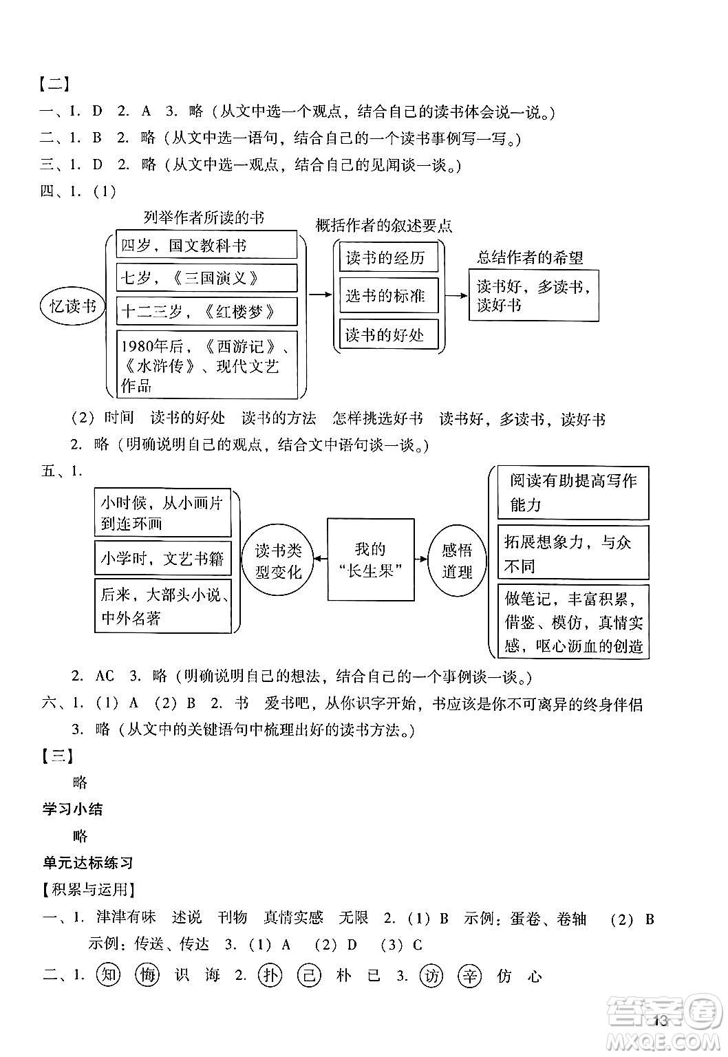 廣州出版社2024年秋陽光學(xué)業(yè)評(píng)價(jià)五年級(jí)語文上冊人教版答案