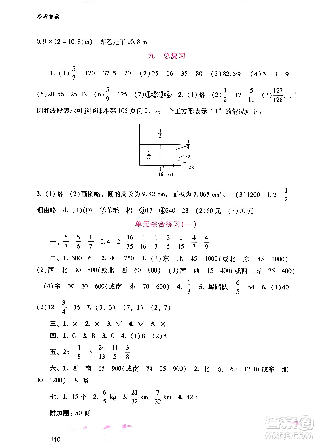 廣西師范大學(xué)出版社2024年秋新課程學(xué)習(xí)輔導(dǎo)六年級數(shù)學(xué)上冊人教版答案