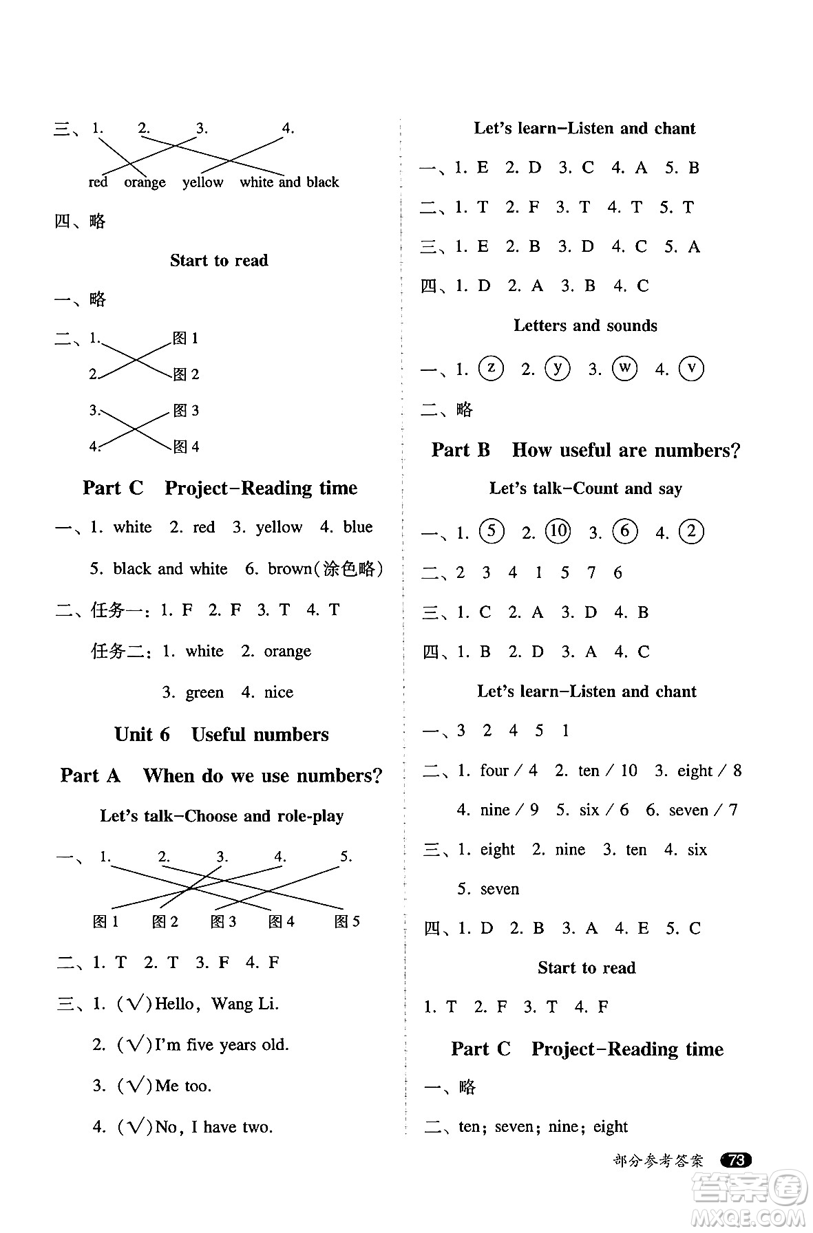 廣西師范大學(xué)出版社2024年秋新課程學(xué)習(xí)輔導(dǎo)三年級(jí)英語(yǔ)上冊(cè)人教PEP版答案