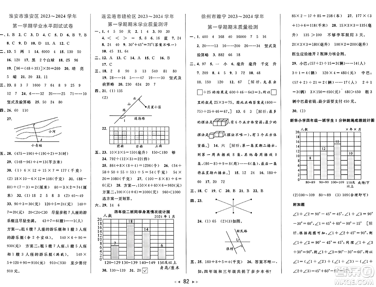 北京教育出版社2024年秋同步跟蹤全程檢測(cè)四年級(jí)數(shù)學(xué)上冊(cè)江蘇版答案