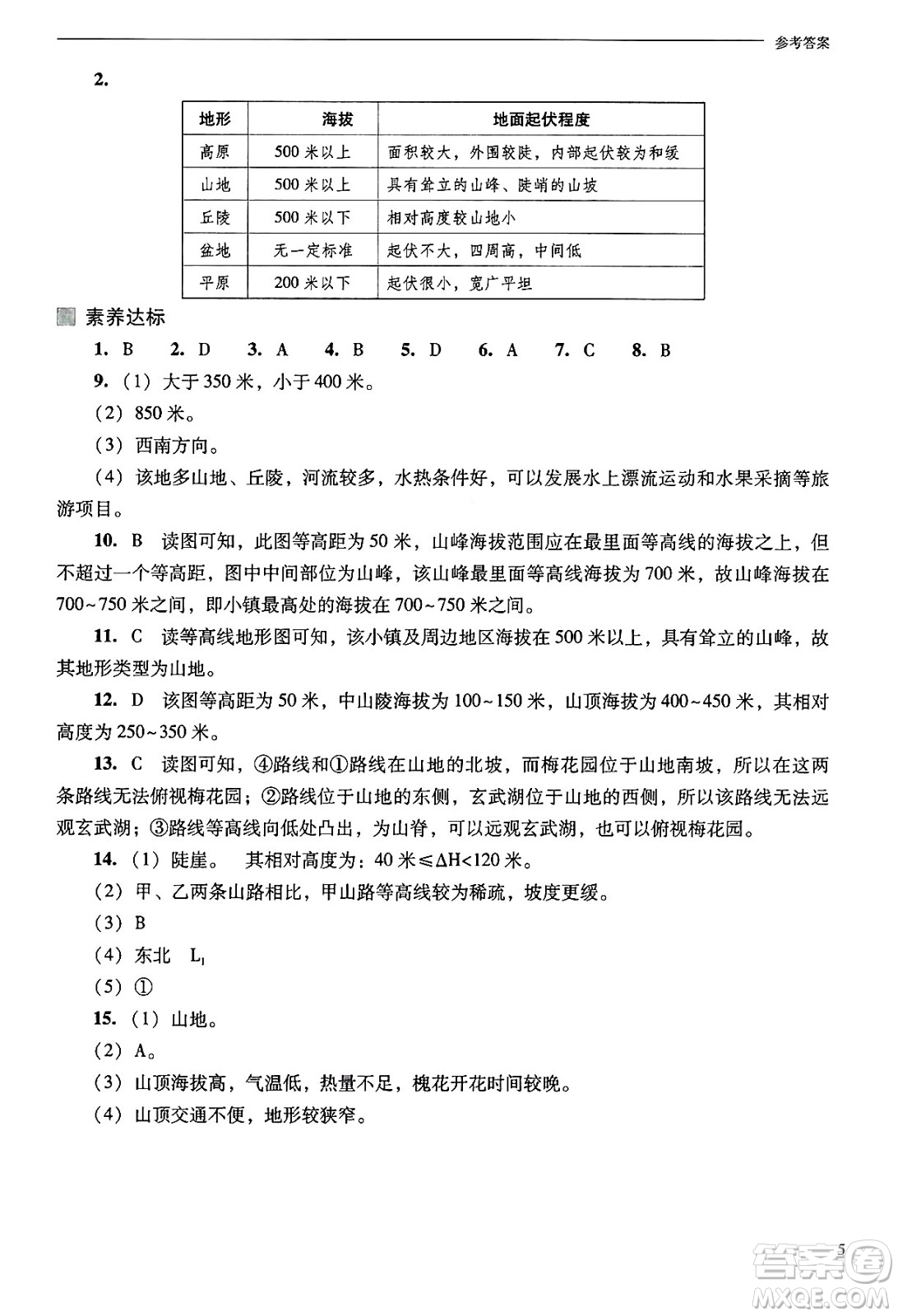 山西教育出版社2024年秋新課程問(wèn)題解決導(dǎo)學(xué)方案七年級(jí)地理上冊(cè)人教版答案