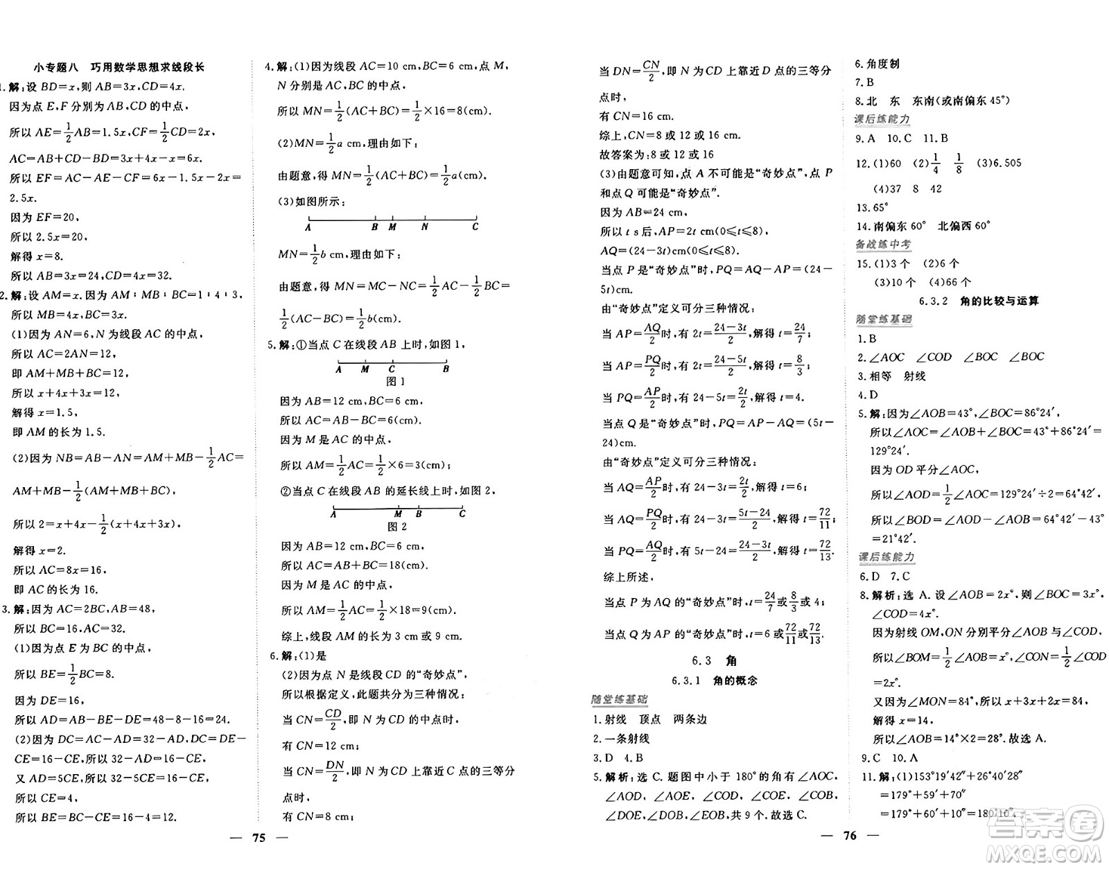 青海人民出版社2024年秋新坐標同步練習七年級數(shù)學上冊人教版青海專版答案