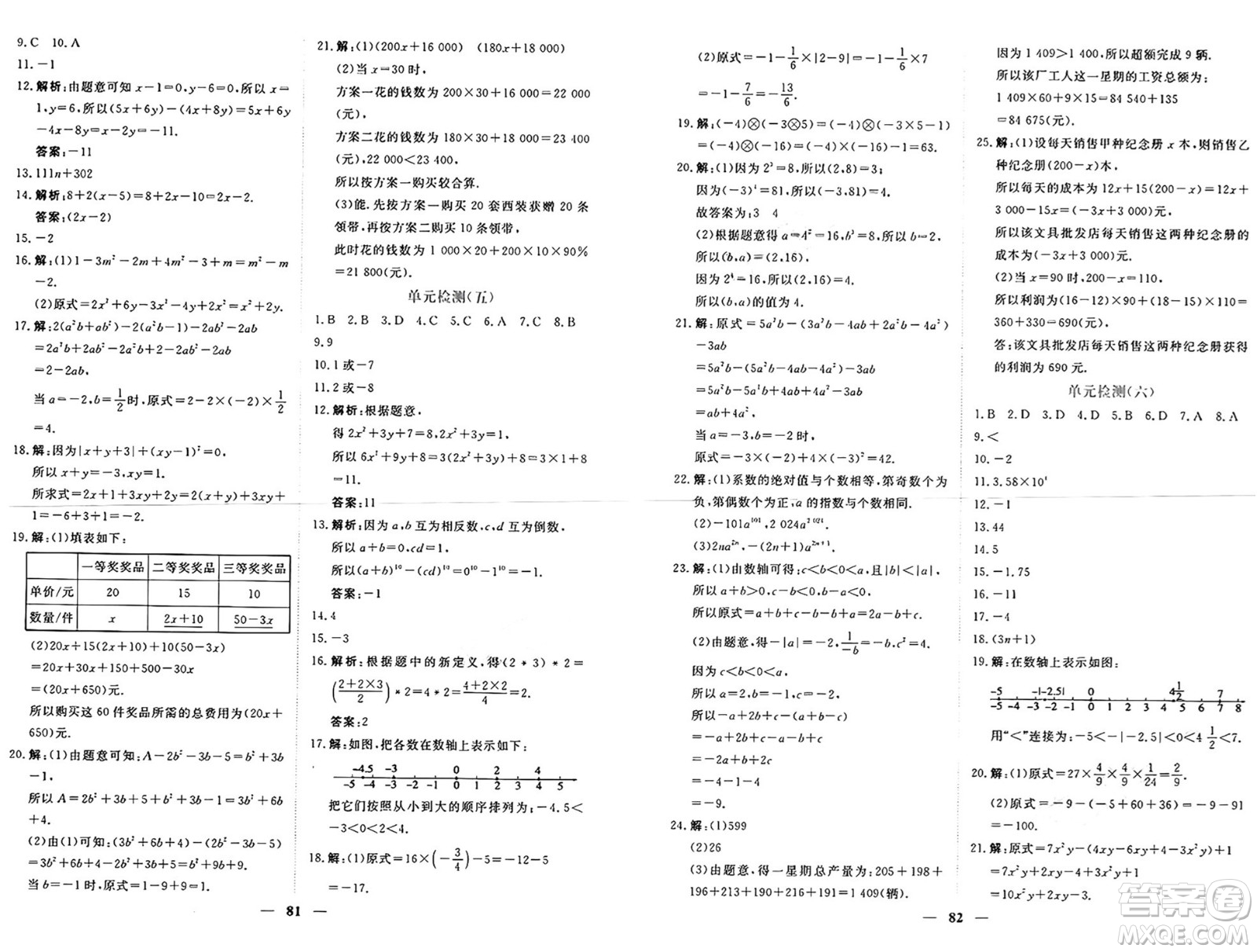 青海人民出版社2024年秋新坐標同步練習七年級數(shù)學上冊人教版青海專版答案