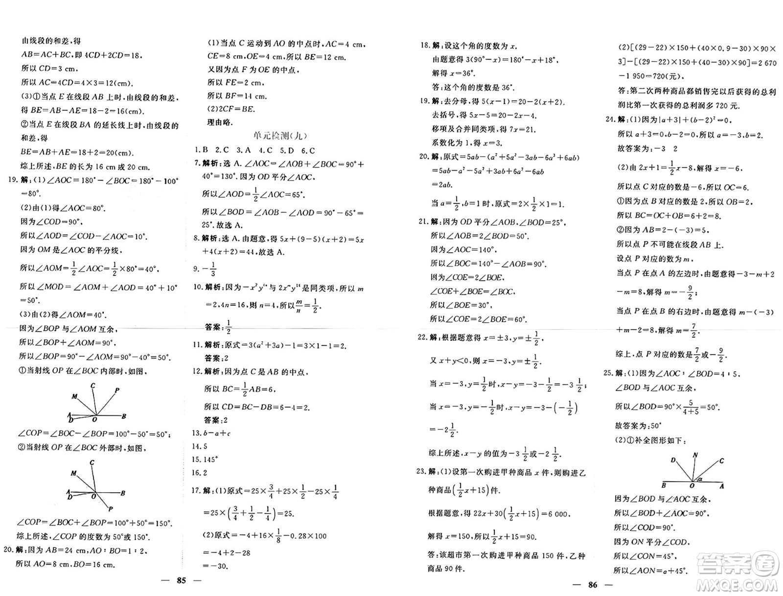 青海人民出版社2024年秋新坐標同步練習七年級數(shù)學上冊人教版青海專版答案