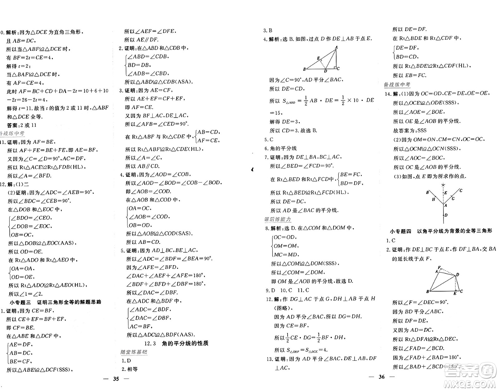 青海人民出版社2024年秋新坐標(biāo)同步練習(xí)八年級(jí)數(shù)學(xué)上冊(cè)人教版青海專版答案