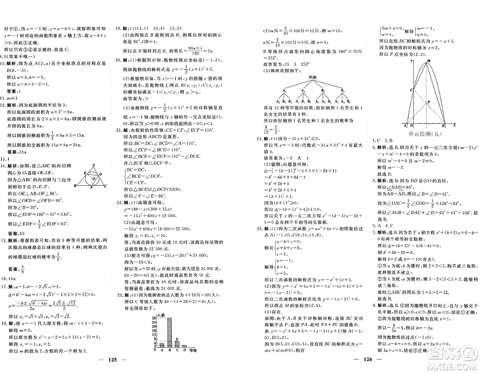 青海人民出版社2024年秋新坐標(biāo)同步練習(xí)九年級數(shù)學(xué)上冊人教版青海專版答案