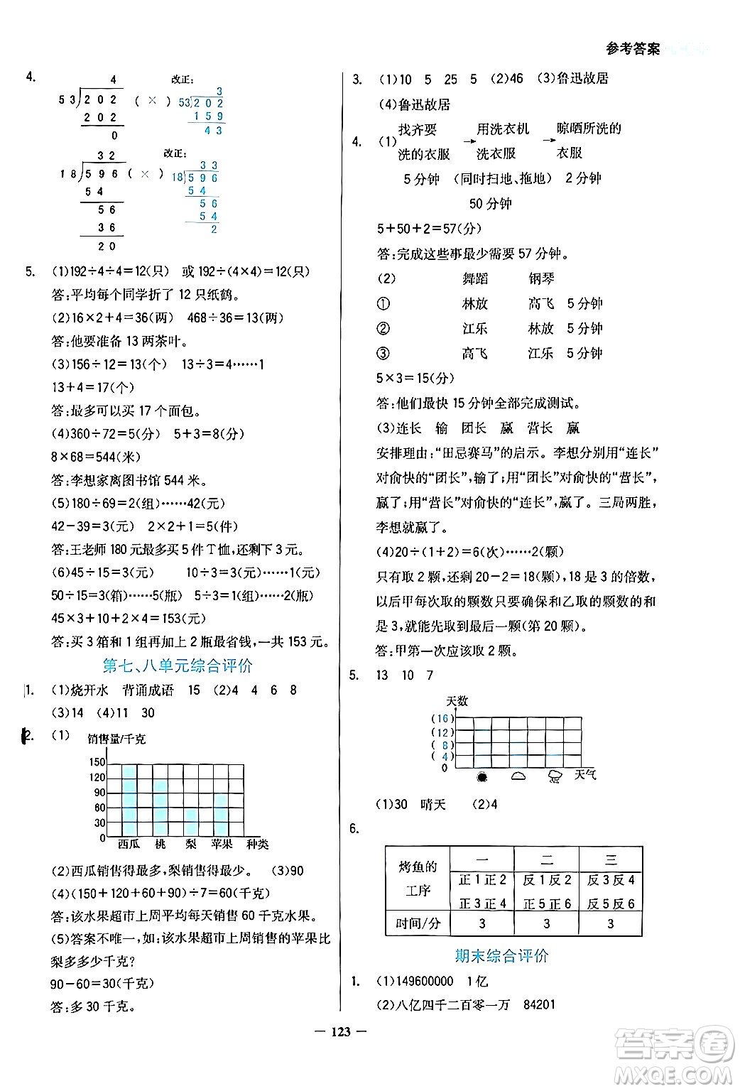 湖南教育出版社2024年秋學(xué)法大視野四年級數(shù)學(xué)上冊人教版答案