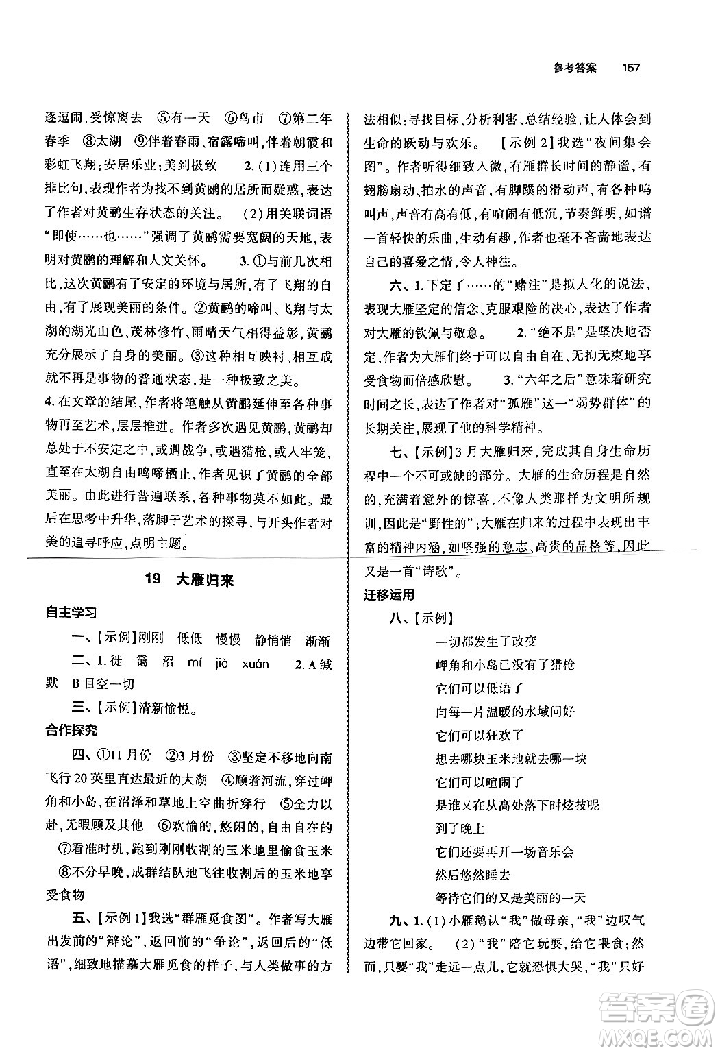 大象出版社2024秋初中同步練習(xí)冊七年級語文上冊人教版山東專版答案