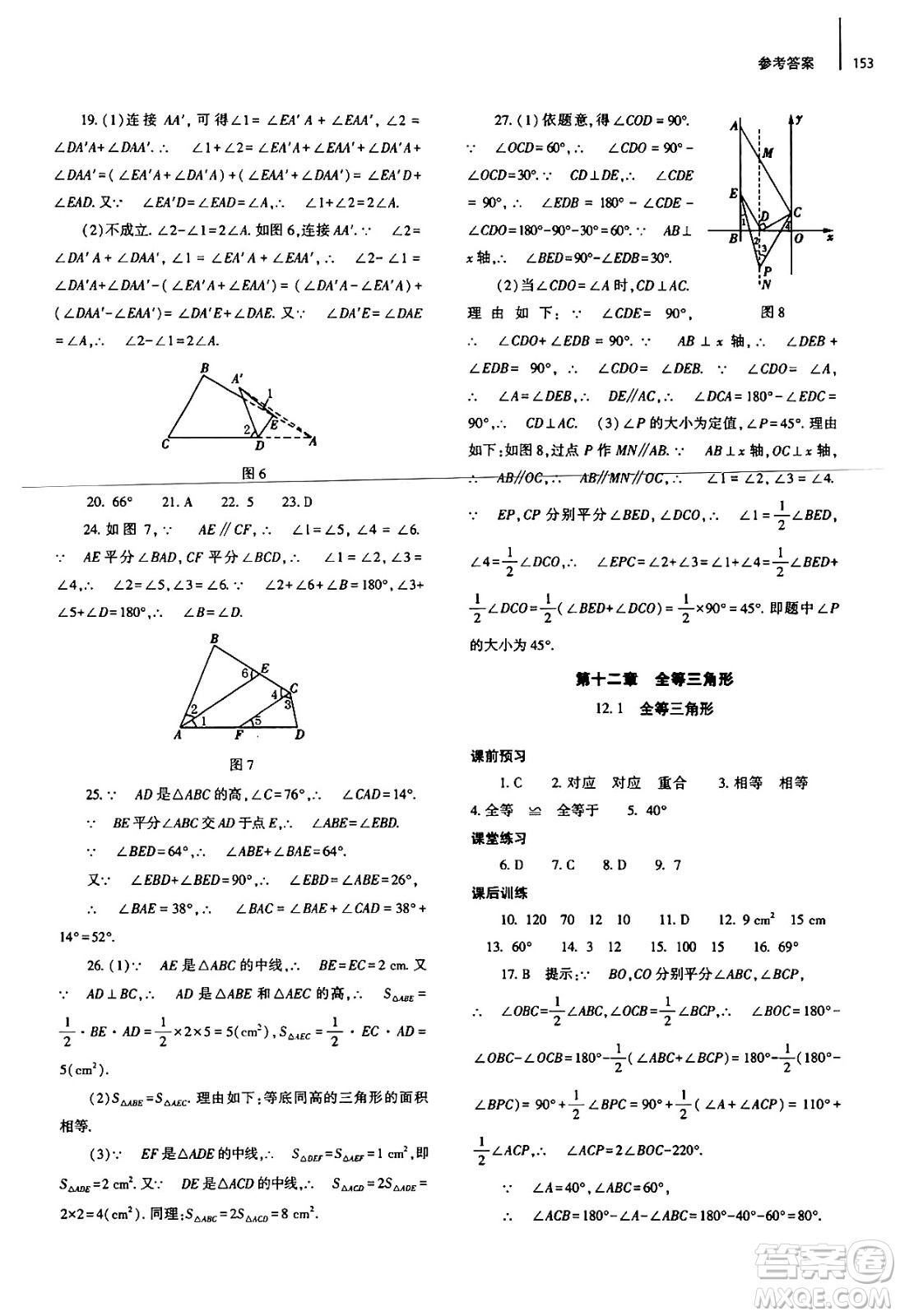 大象出版社2024秋初中同步練習(xí)冊(cè)八年級(jí)數(shù)學(xué)上冊(cè)人教版山東專版答案