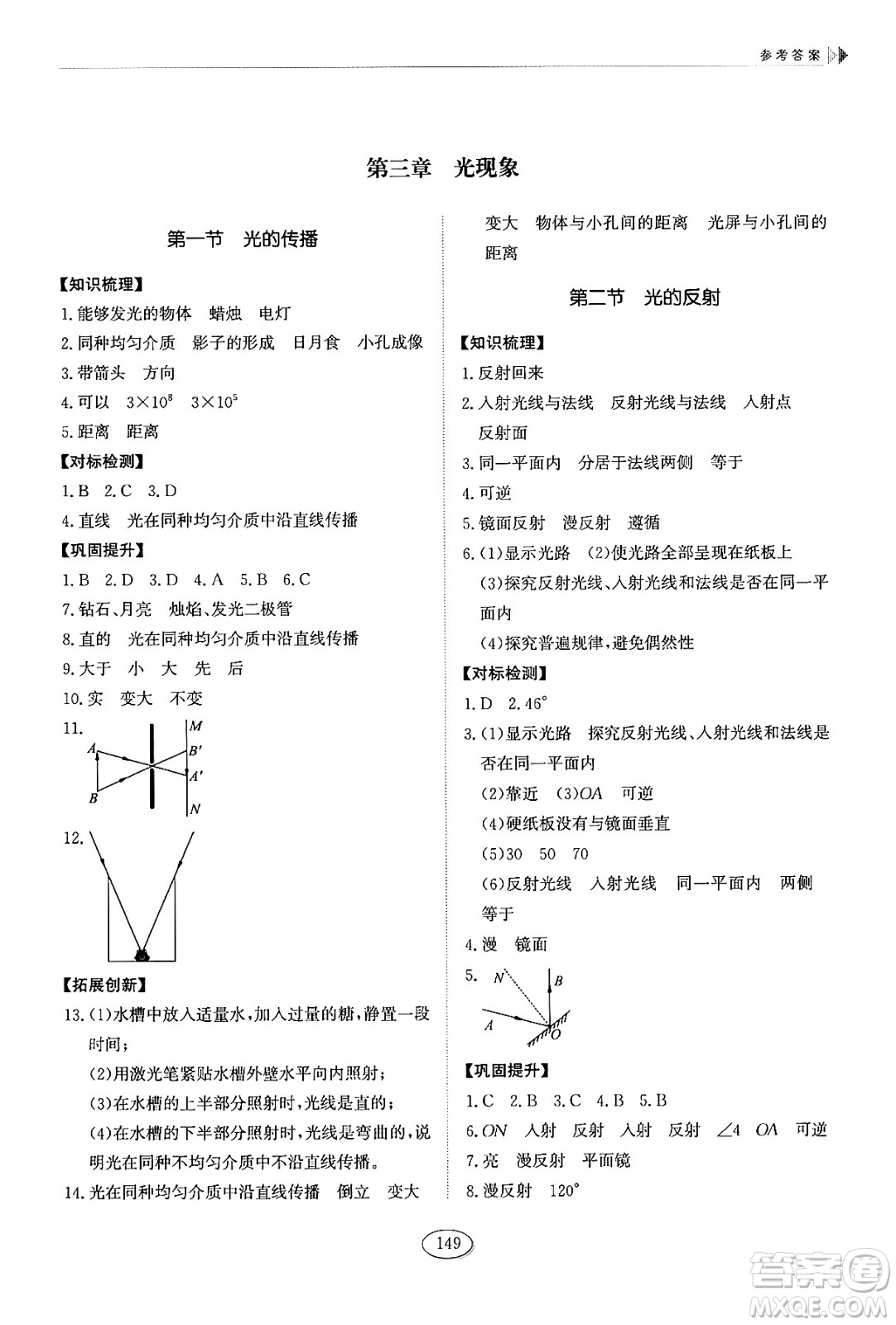 山東科學(xué)技術(shù)出版社2024秋初中同步練習(xí)冊(cè)八年級(jí)物理上冊(cè)魯科版答案