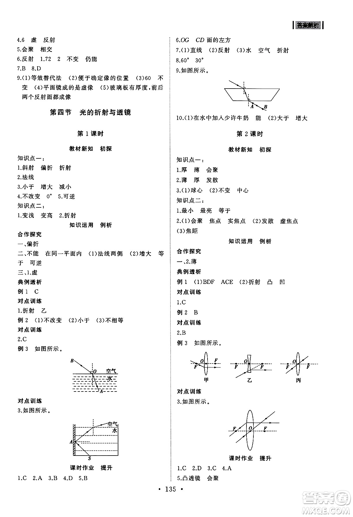 山東人民出版社2024秋初中同步練習(xí)冊(cè)八年級(jí)物理上冊(cè)魯科版五四制答案