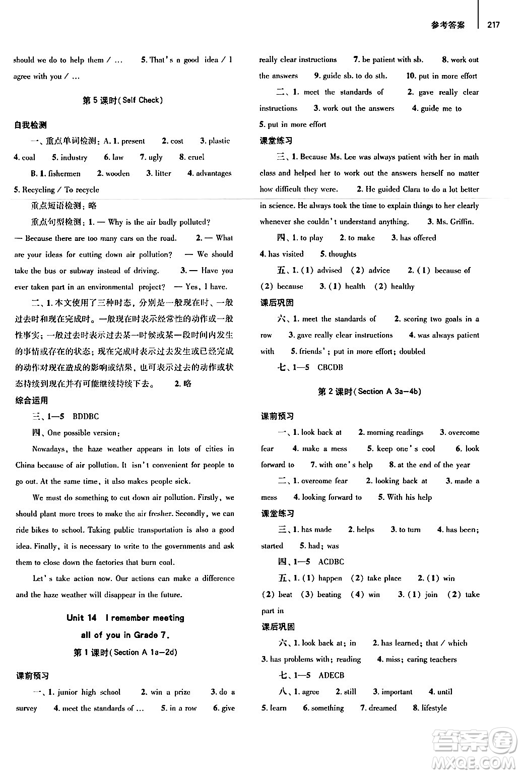 大象出版社2025秋初中同步練習冊九年級英語全一冊人教版山東專版答案