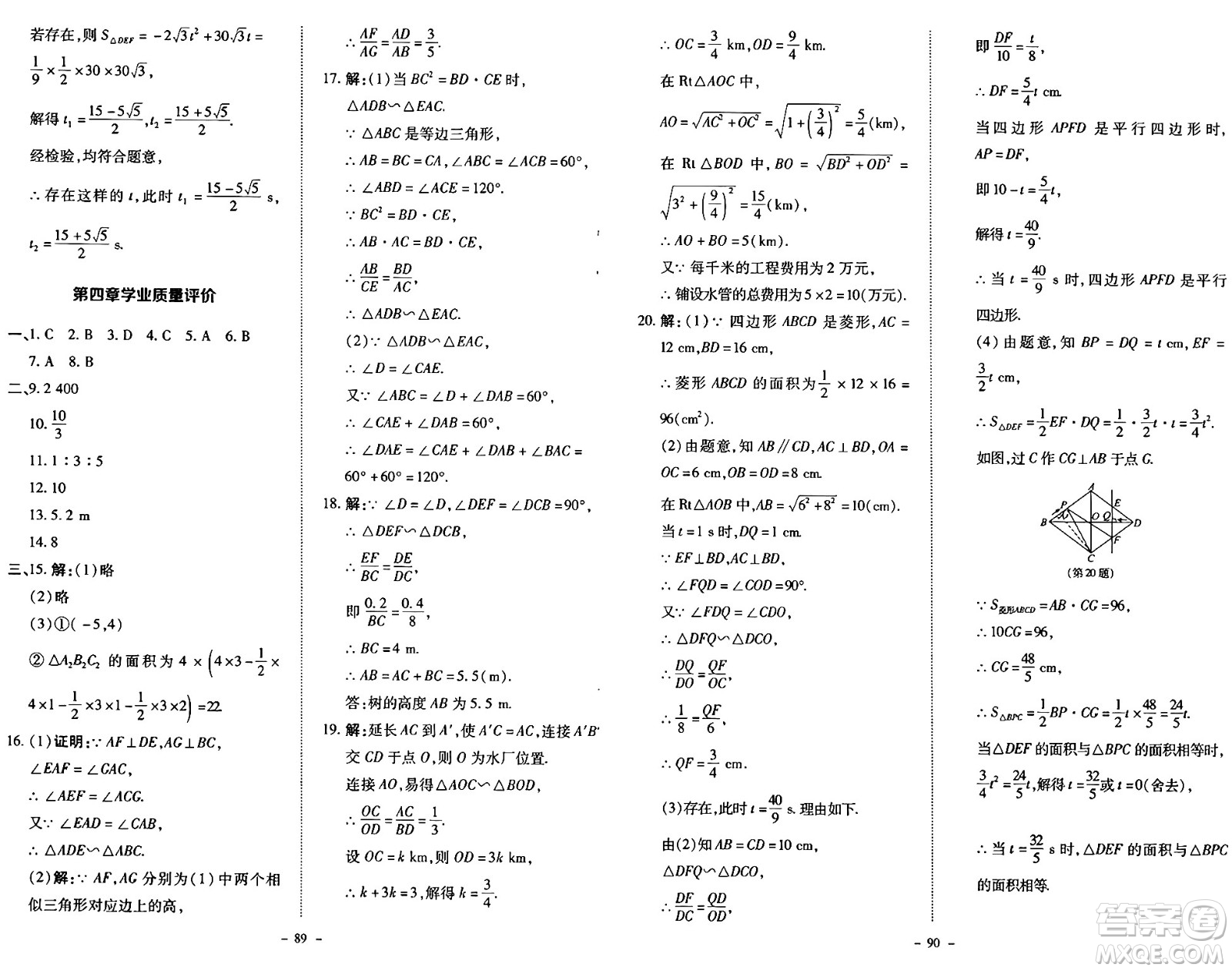 北京師范大學(xué)出版社2024秋初中同步練習(xí)冊(cè)九年級(jí)數(shù)學(xué)上冊(cè)北師大版答案