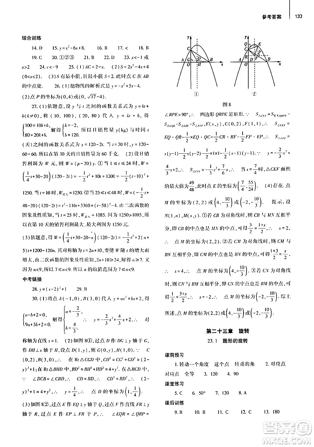 大象出版社2024秋初中同步練習(xí)冊九年級數(shù)學(xué)上冊人教版山東專版答案