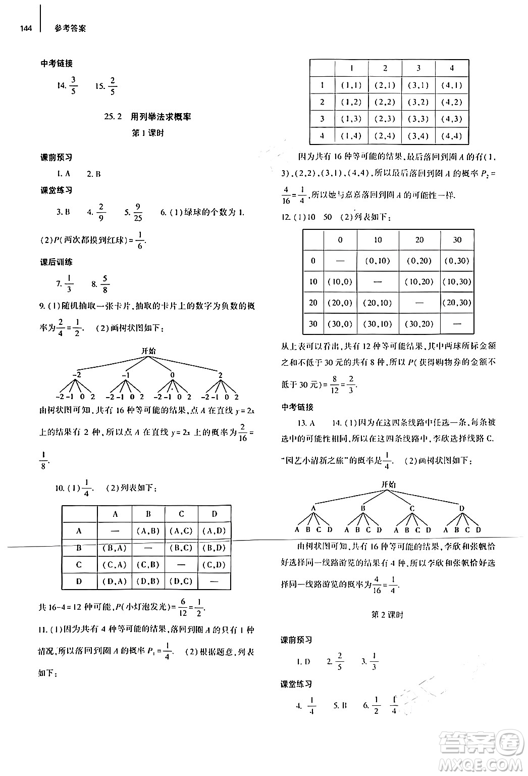 大象出版社2024秋初中同步練習(xí)冊九年級數(shù)學(xué)上冊人教版山東專版答案