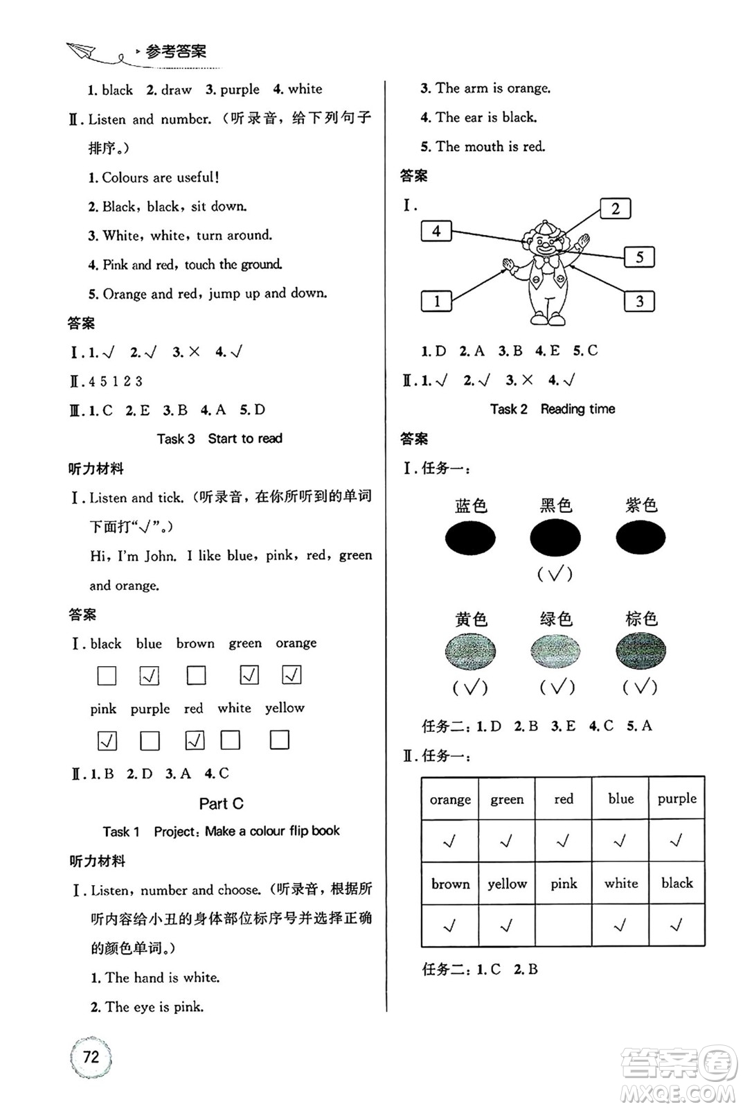 人民教育出版社2024年秋小學(xué)同步測(cè)控優(yōu)化設(shè)計(jì)三年級(jí)英語上冊(cè)人教PEP版廣東專版答案