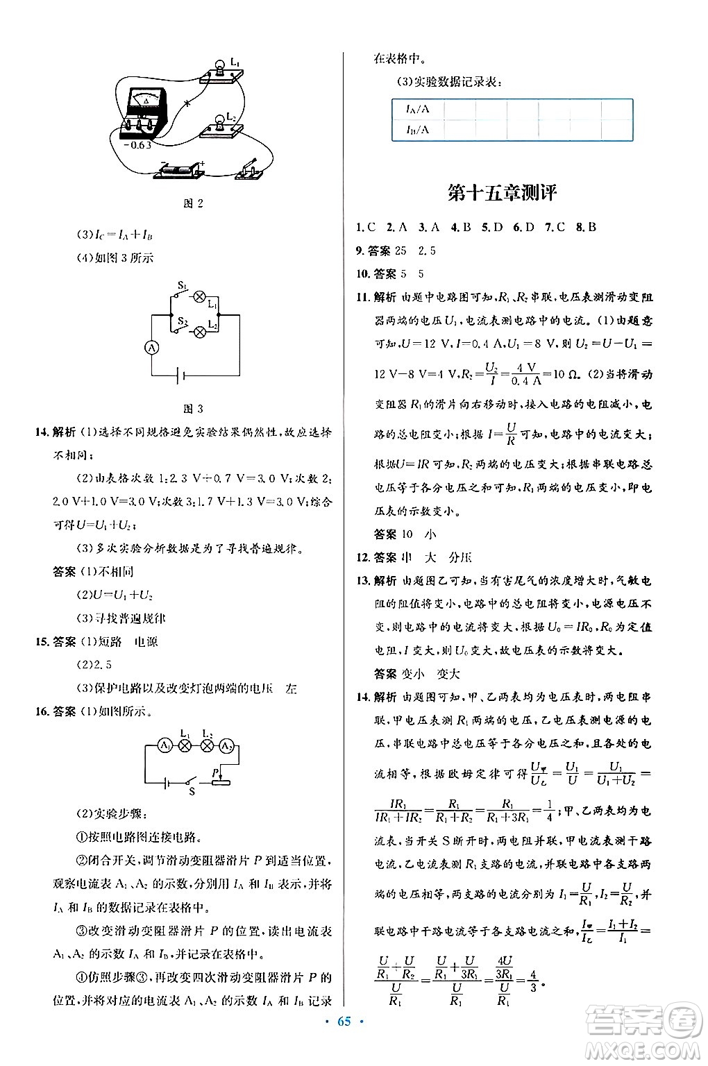 知識(shí)出版社2025年秋初中同步測(cè)控優(yōu)化設(shè)計(jì)九年級(jí)物理全一冊(cè)滬科版答案