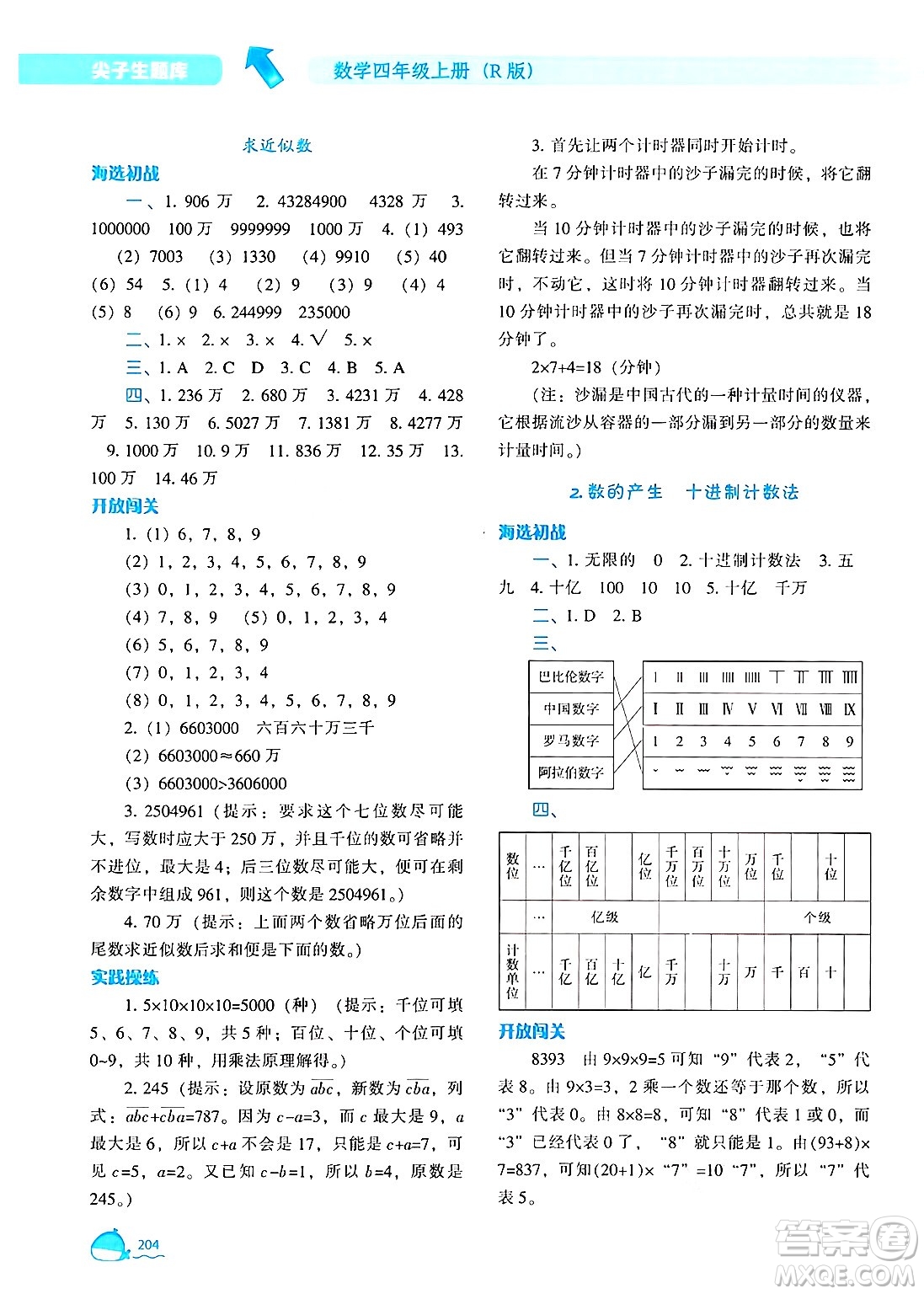 遼寧教育出版社2024年秋尖子生題庫(kù)四年級(jí)數(shù)學(xué)上冊(cè)人教版答案