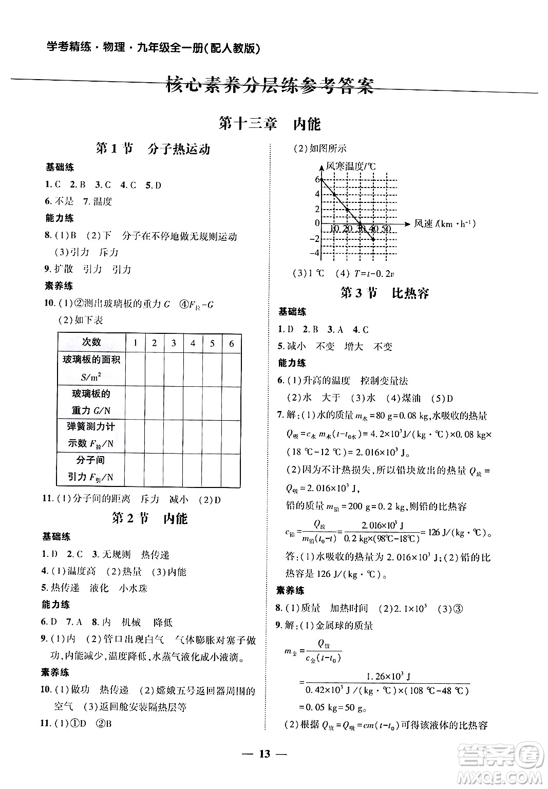 廣東教育出版社2025年秋南粵學(xué)典學(xué)考精練九年級物理全一冊人教版答案