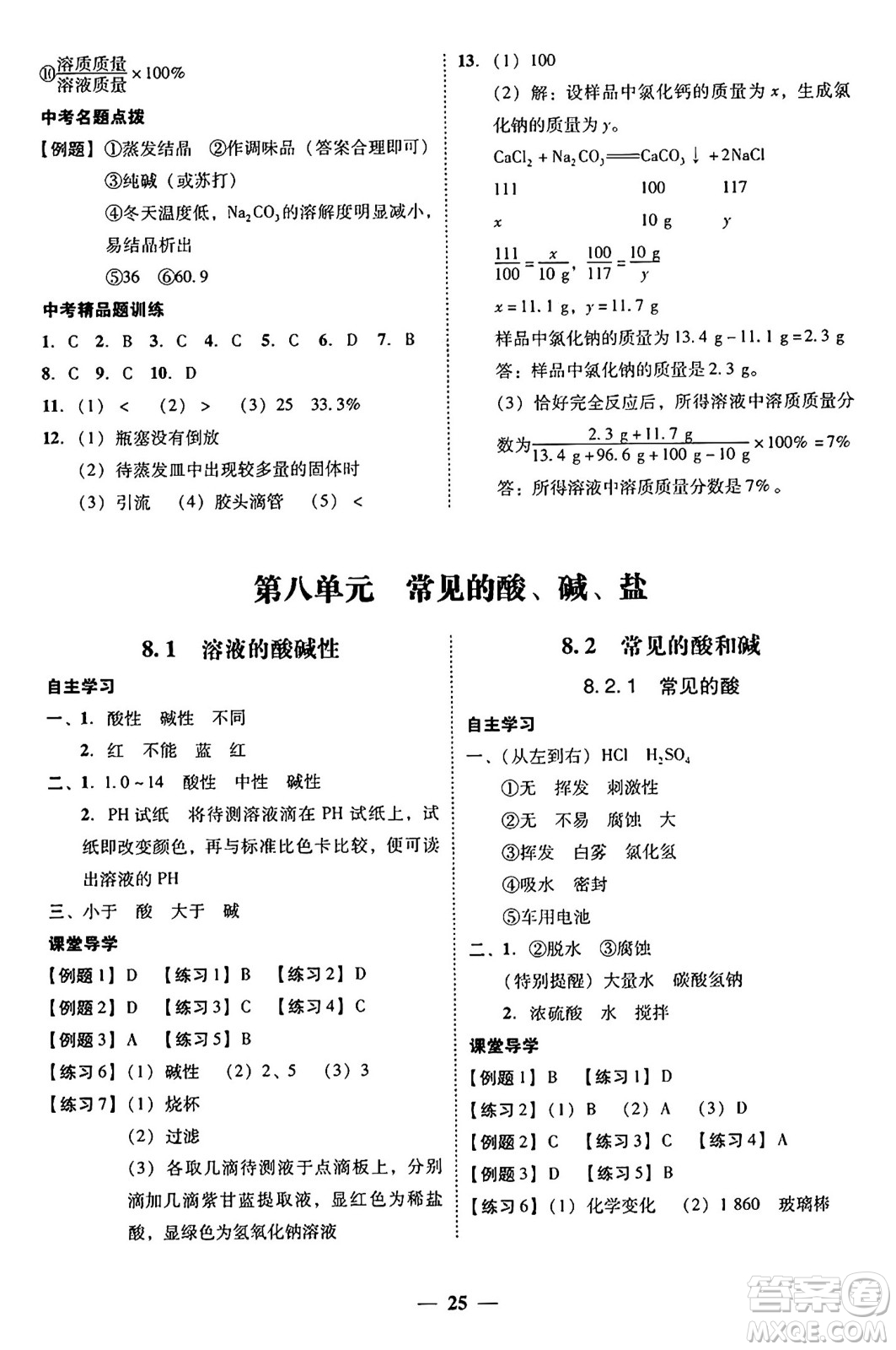 廣東教育出版社2025年秋南粵學(xué)典學(xué)考精練九年級化學(xué)全一冊科粵版答案