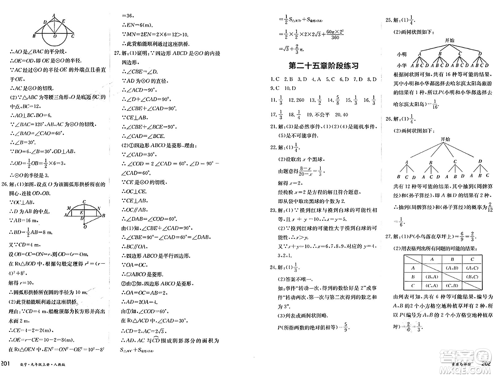 黑龍江教育出版社2024年秋資源與評價九年級數(shù)學(xué)上冊人教版黑龍江專版答案