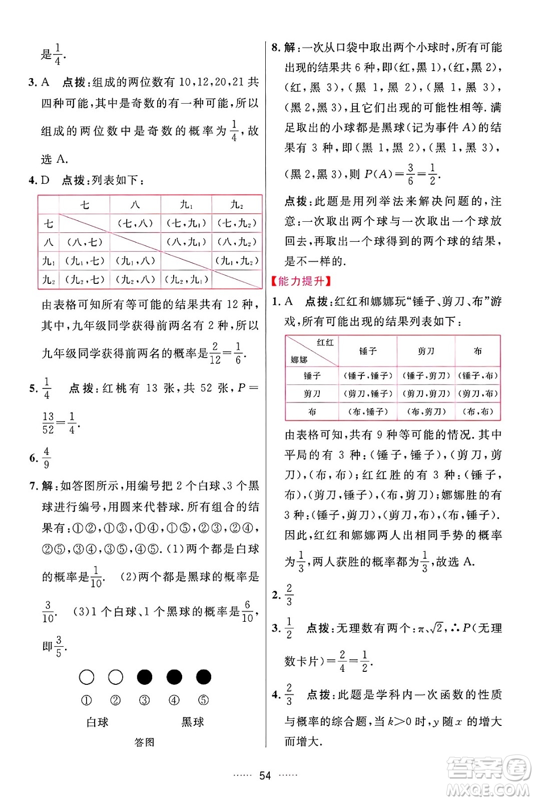 吉林教育出版社2024年秋三維數(shù)字課堂九年級(jí)數(shù)學(xué)上冊(cè)人教版答案