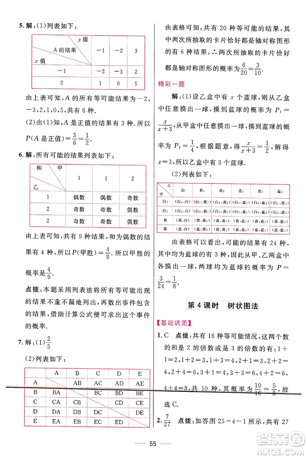 吉林教育出版社2024年秋三維數(shù)字課堂九年級(jí)數(shù)學(xué)上冊(cè)人教版答案