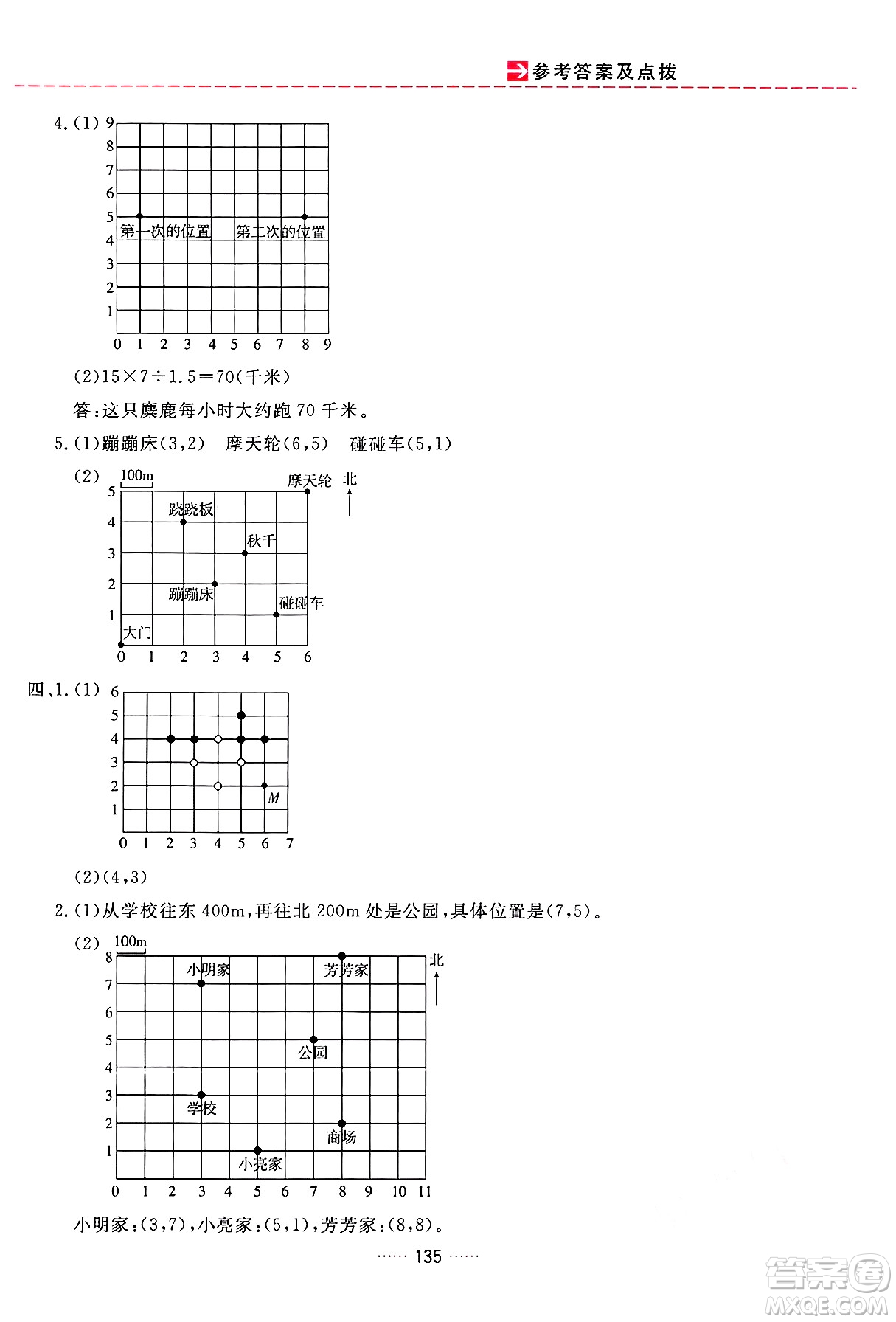 吉林教育出版社2024年秋三維數(shù)字課堂五年級數(shù)學(xué)上冊人教版答案