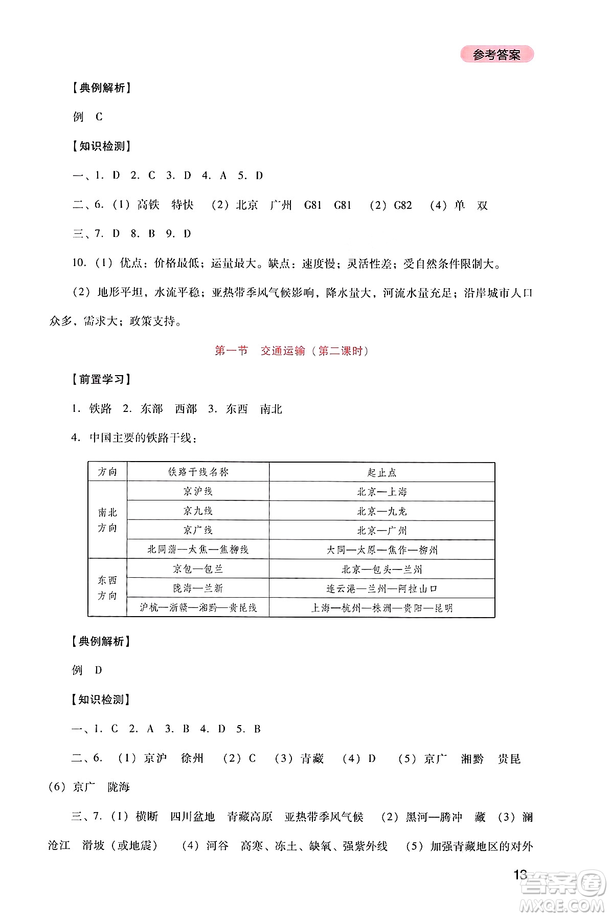 四川教育出版社2024年秋新課程實(shí)踐與探究叢書八年級(jí)地理上冊(cè)人教版答案