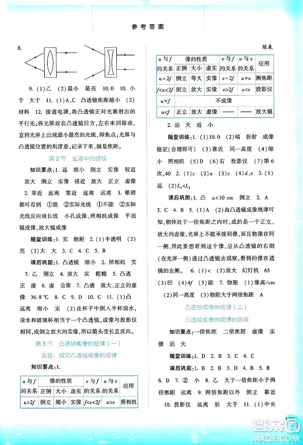 河北人民出版社2024年秋同步訓(xùn)練八年級(jí)物理上冊(cè)人教版答案