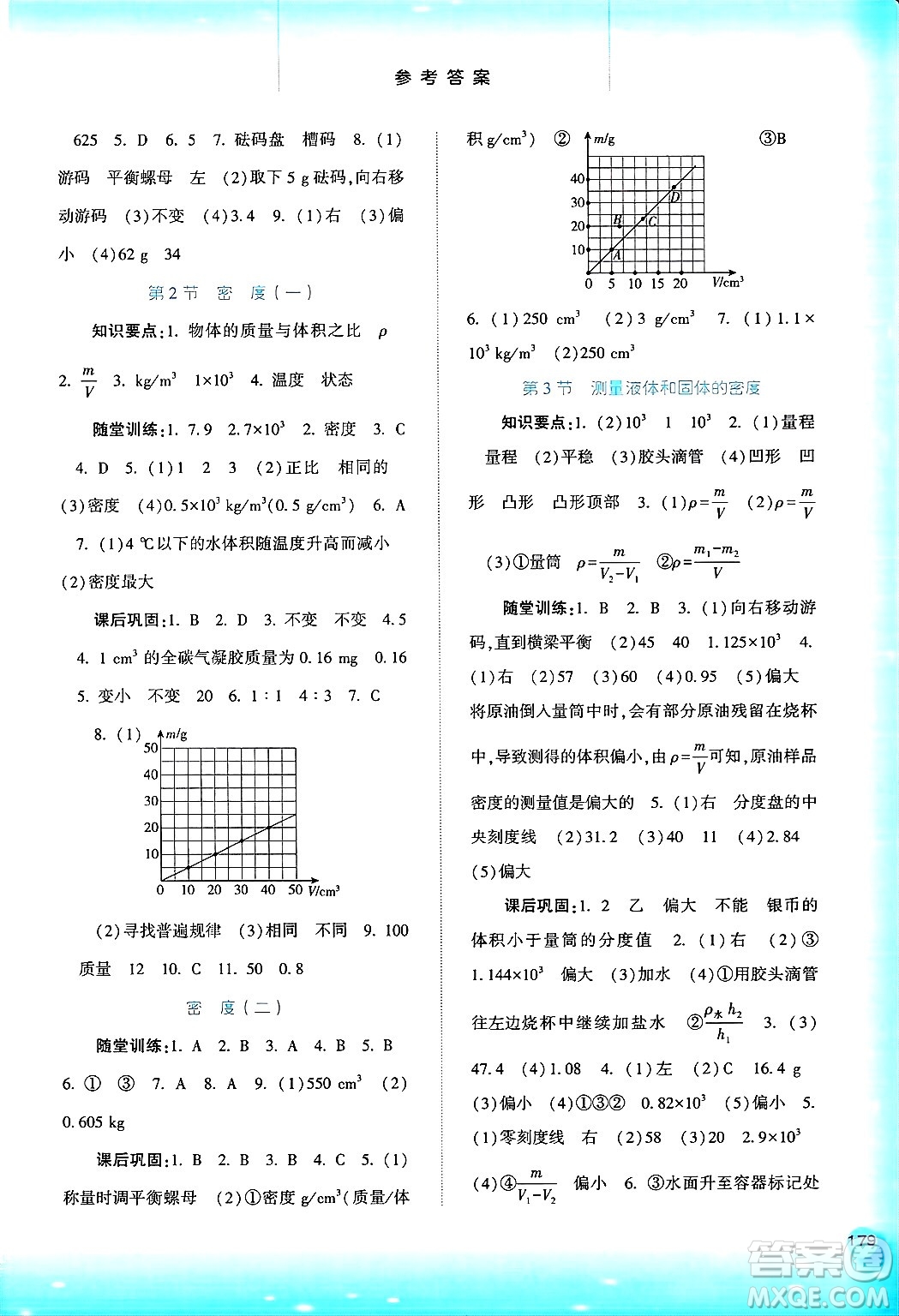 河北人民出版社2024年秋同步訓(xùn)練八年級(jí)物理上冊(cè)人教版答案