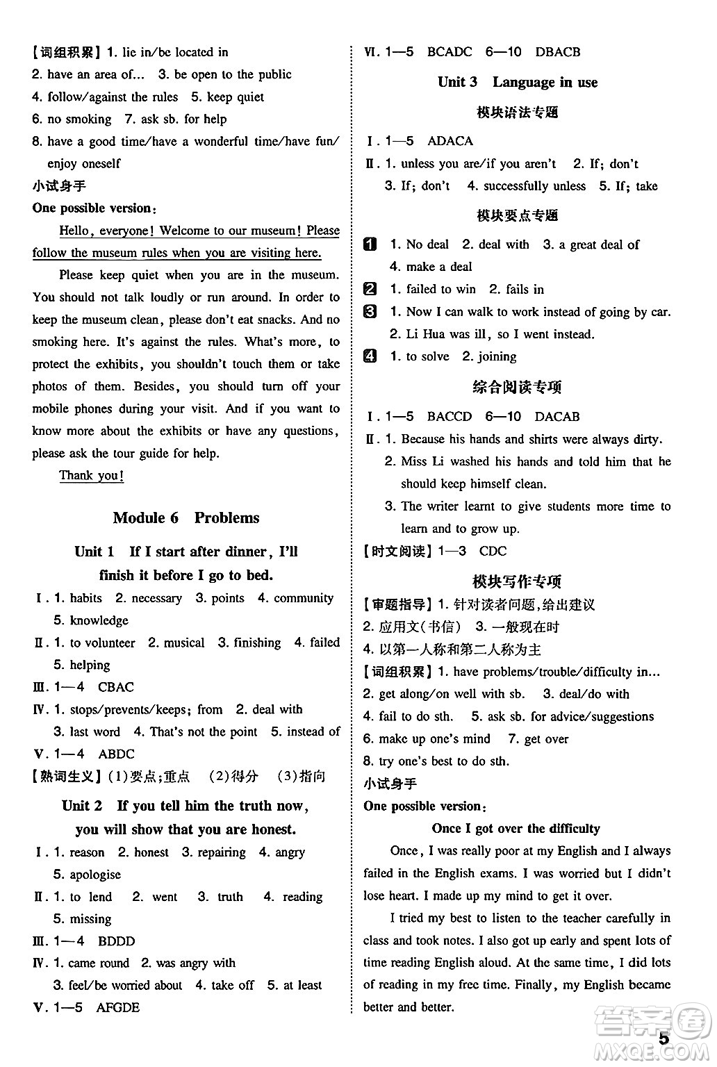 湖南教育出版社2024年秋一本同步訓(xùn)練九年級英語上冊外研版答案