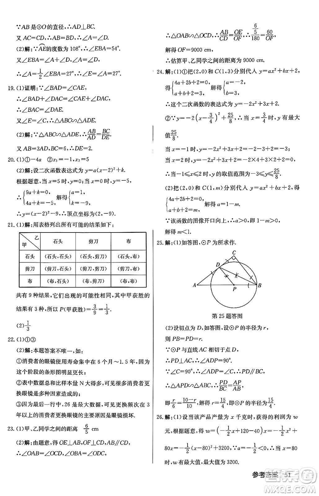 龍門書局2024秋啟東中學作業(yè)本九年級數(shù)學上冊江蘇版答案