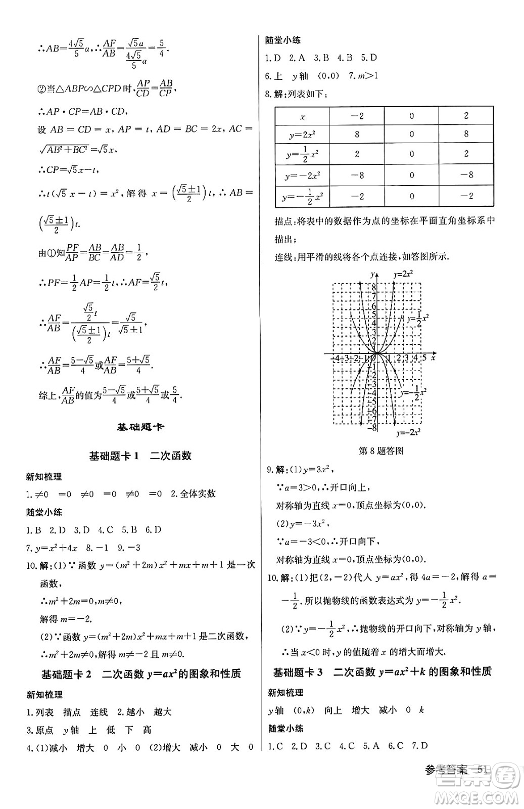 龍門書局2024秋啟東中學(xué)作業(yè)本九年級數(shù)學(xué)上冊滬科版答案