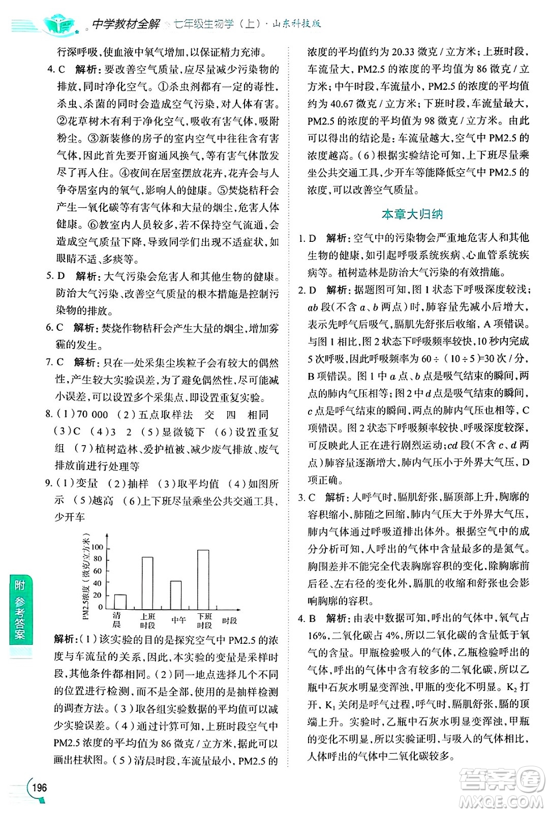 陜西人民教育出版社2024年秋中學(xué)教材全解七年級生物上冊魯科版五四制答案