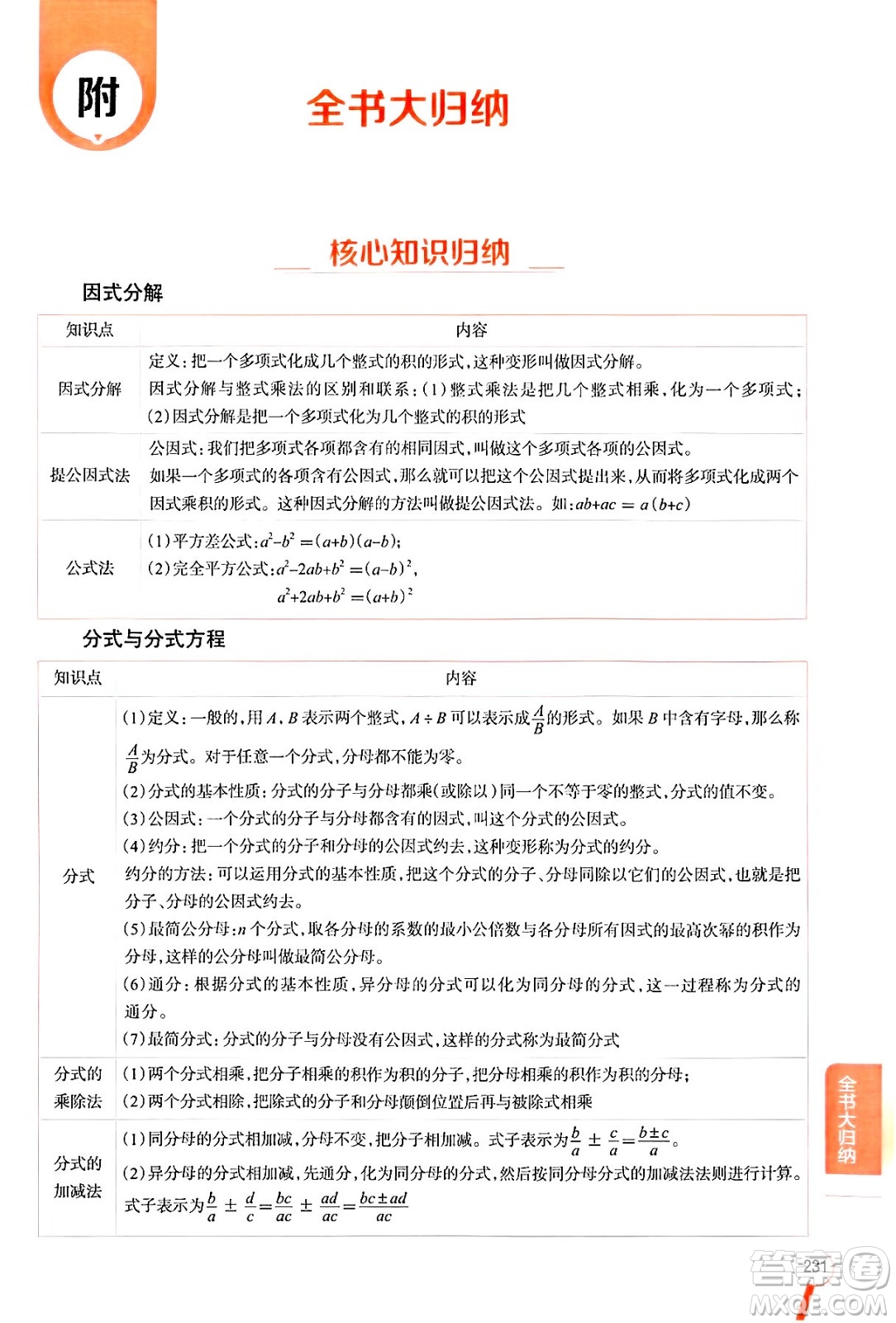 陜西人民教育出版社2024年秋中學(xué)教材全解八年級數(shù)學(xué)上冊魯教版五四制答案