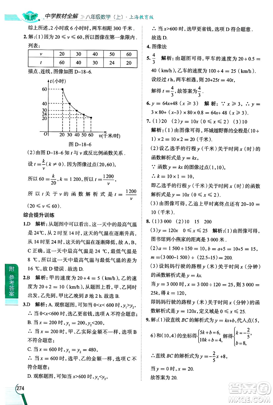 陜西人民教育出版社2024年秋中學(xué)教材全解八年級(jí)數(shù)學(xué)上冊(cè)滬教版上海專(zhuān)版五四制答案