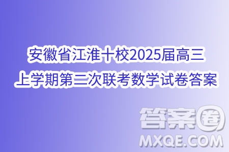 安徽省江淮十校2025屆高三上學期第二次聯(lián)考數(shù)學試卷答案