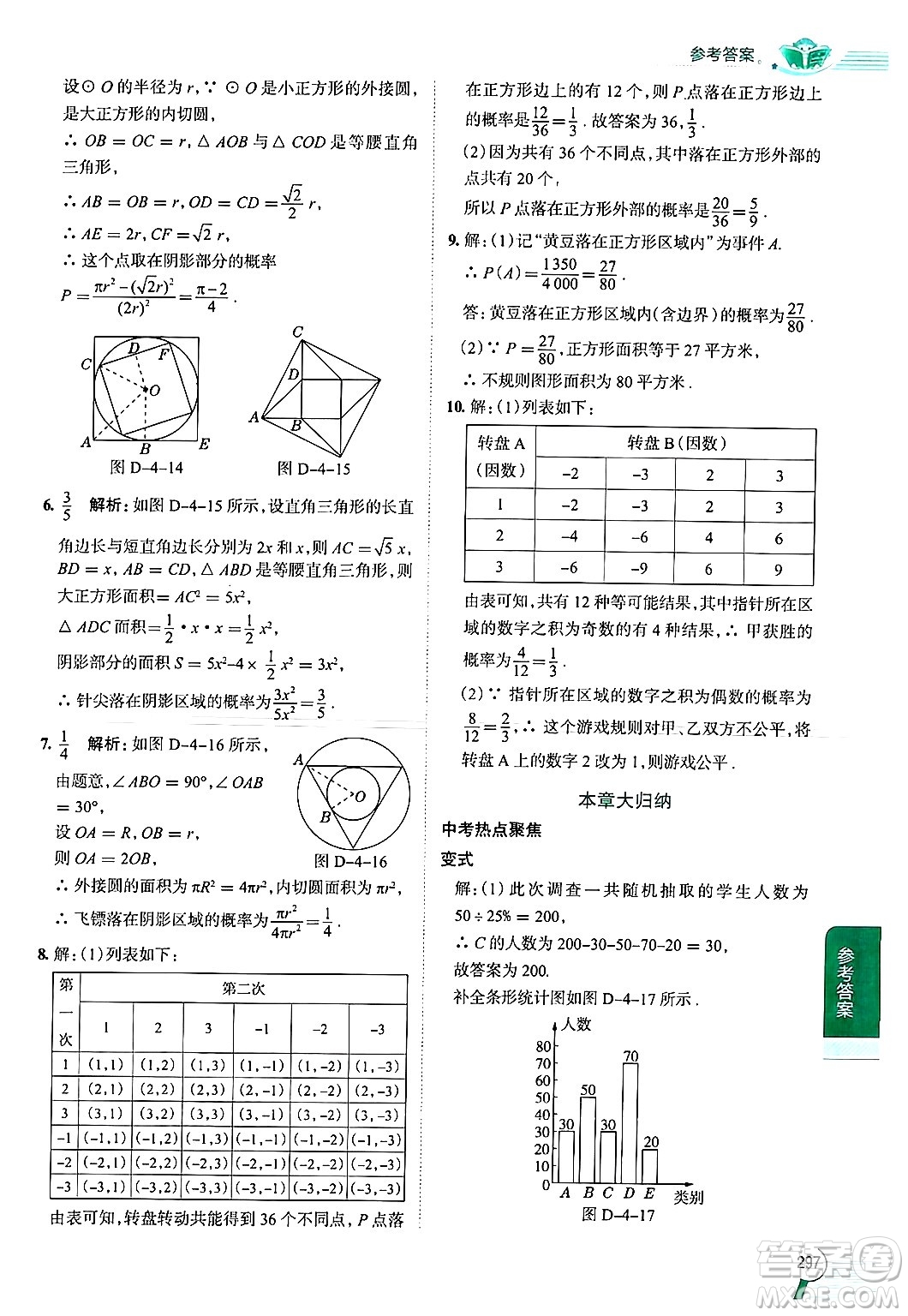 陜西人民教育出版社2024年秋中學(xué)教材全解九年級數(shù)學(xué)上冊蘇科版答案