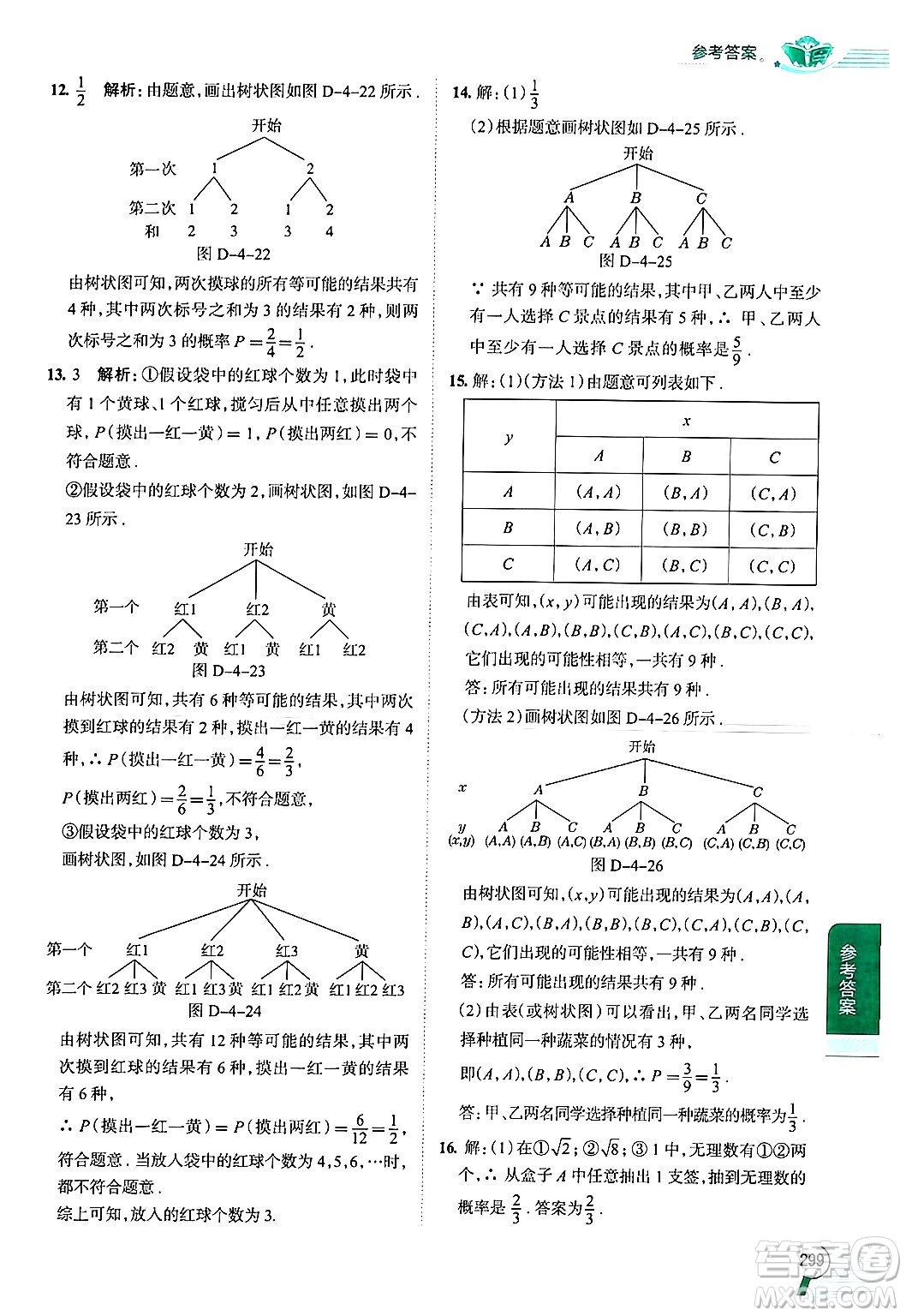 陜西人民教育出版社2024年秋中學(xué)教材全解九年級數(shù)學(xué)上冊蘇科版答案