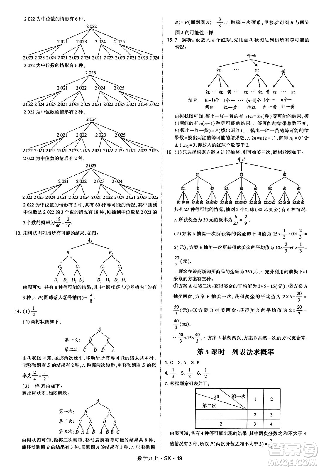 河海大學(xué)出版社2024年秋學(xué)霸題中題九年級(jí)數(shù)學(xué)上冊(cè)蘇科版答案