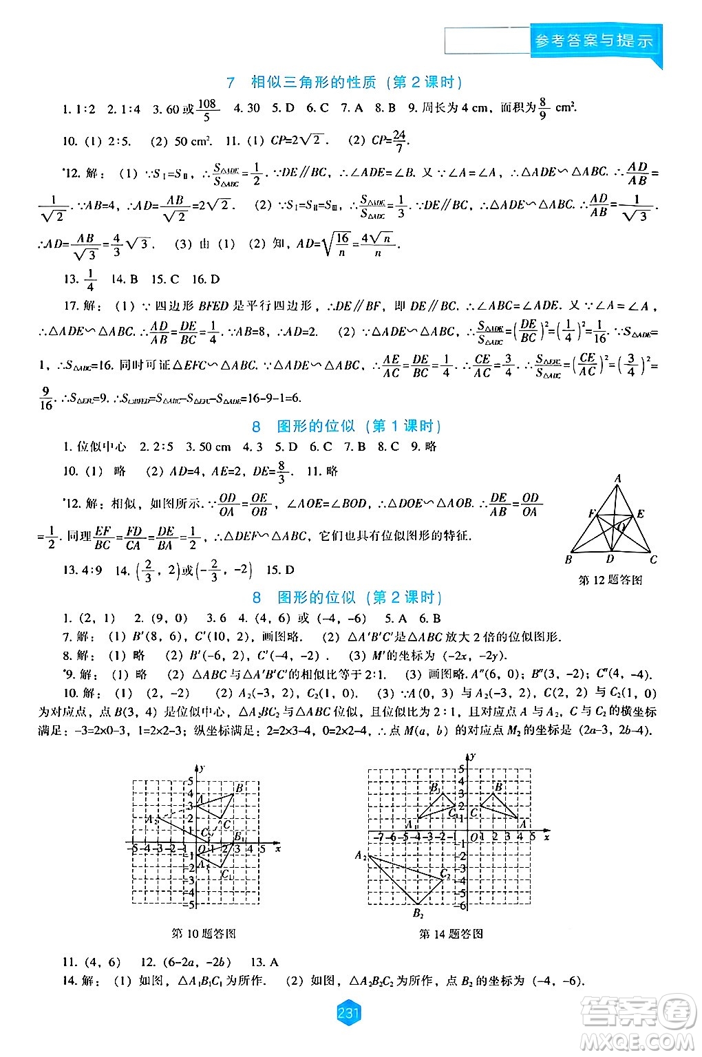 遼海出版社2024年秋新課程能力培養(yǎng)九年級(jí)數(shù)學(xué)上冊(cè)北師大版答案