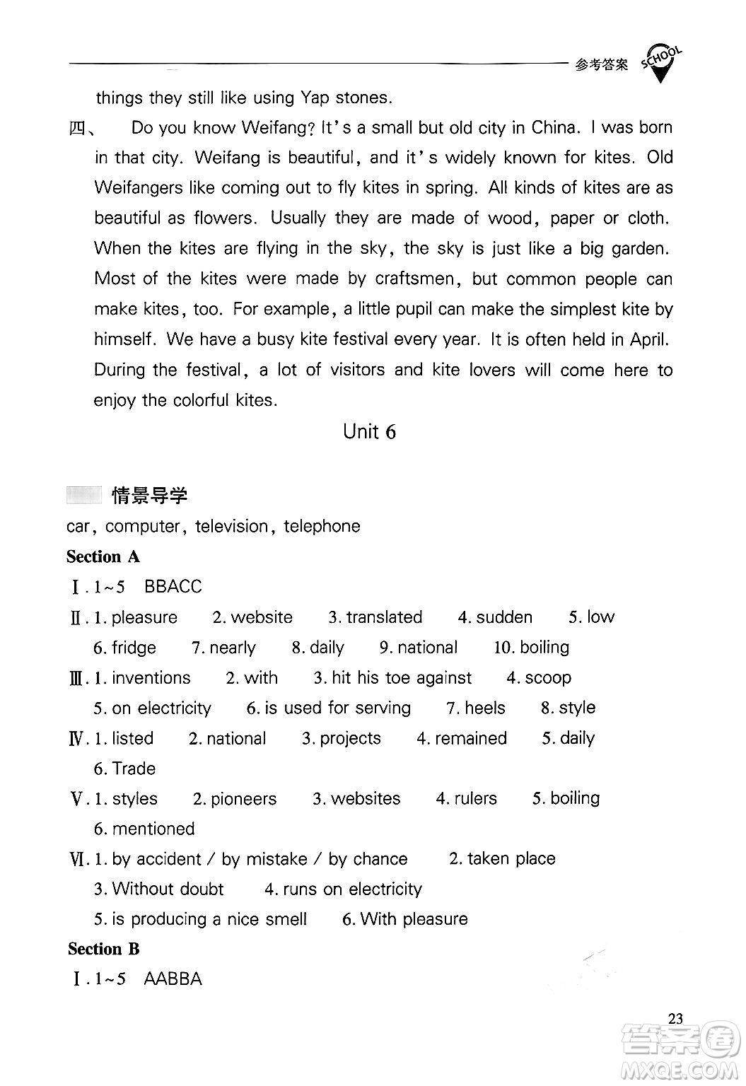 山西教育出版社2025年秋新課程問題解決導(dǎo)學(xué)方案九年級(jí)英語全一冊(cè)人教版答案