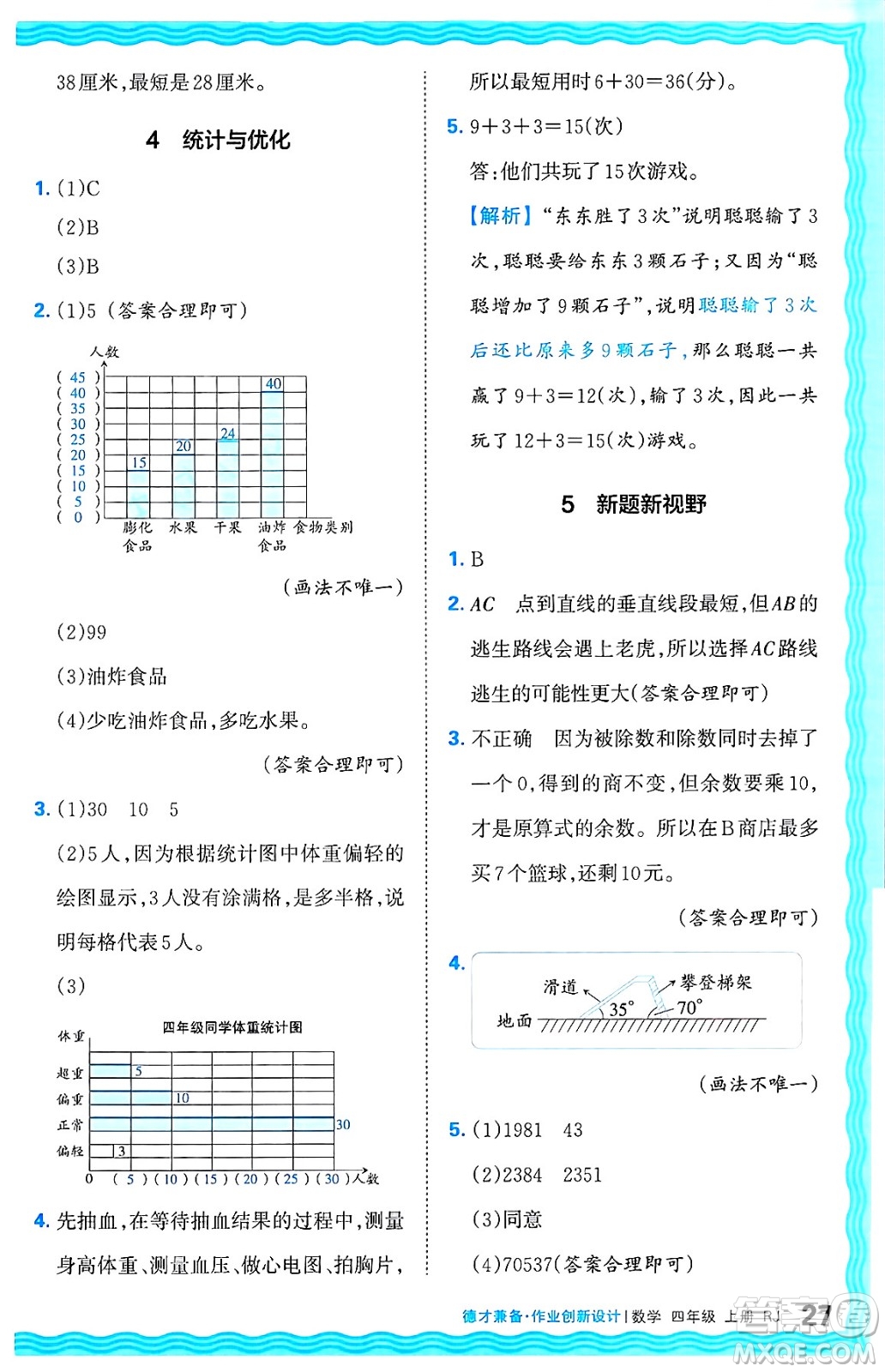 江西人民出版社2024年秋王朝霞德才兼?zhèn)渥鳂I(yè)創(chuàng)新設(shè)計(jì)四年級(jí)數(shù)學(xué)上冊(cè)人教版答案