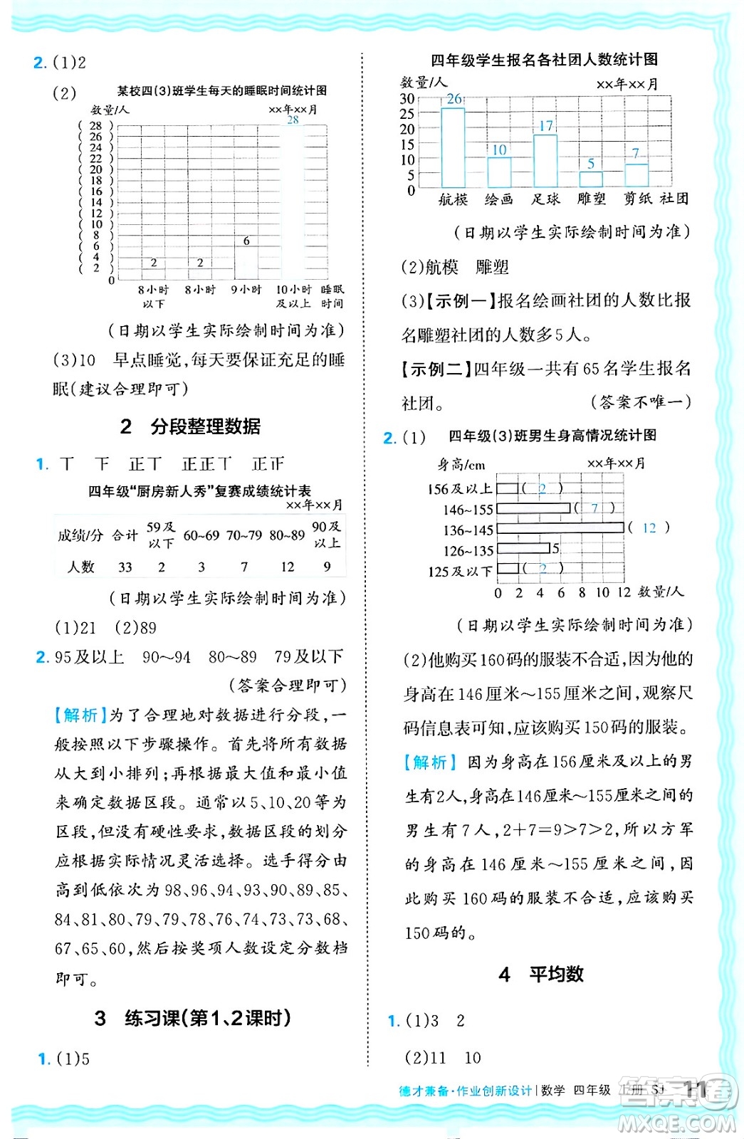 江西人民出版社2024年秋王朝霞德才兼?zhèn)渥鳂I(yè)創(chuàng)新設(shè)計四年級數(shù)學(xué)上冊蘇教版答案